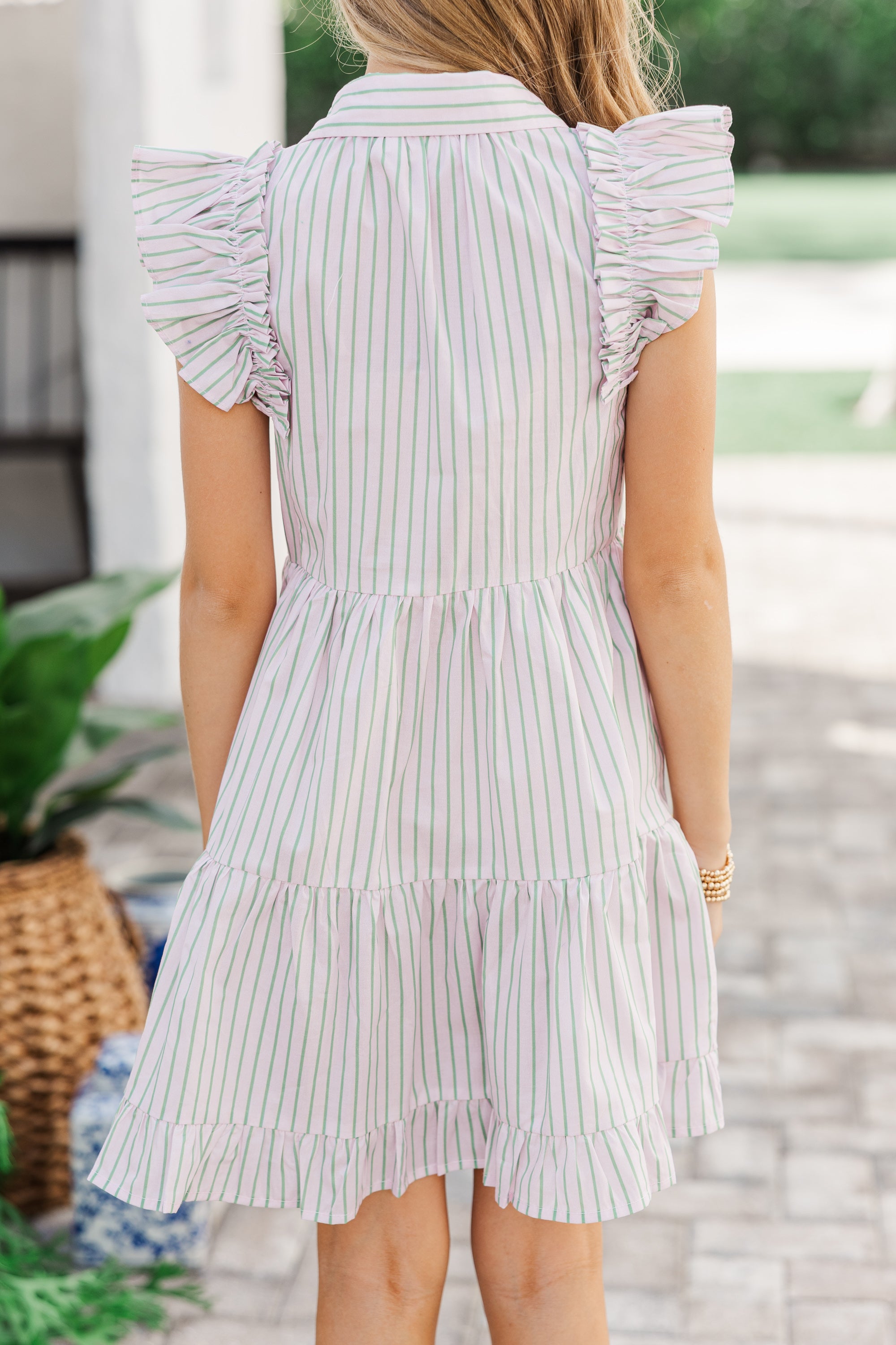 Girls' Pink Striped 'On The Case' Twirly Dress