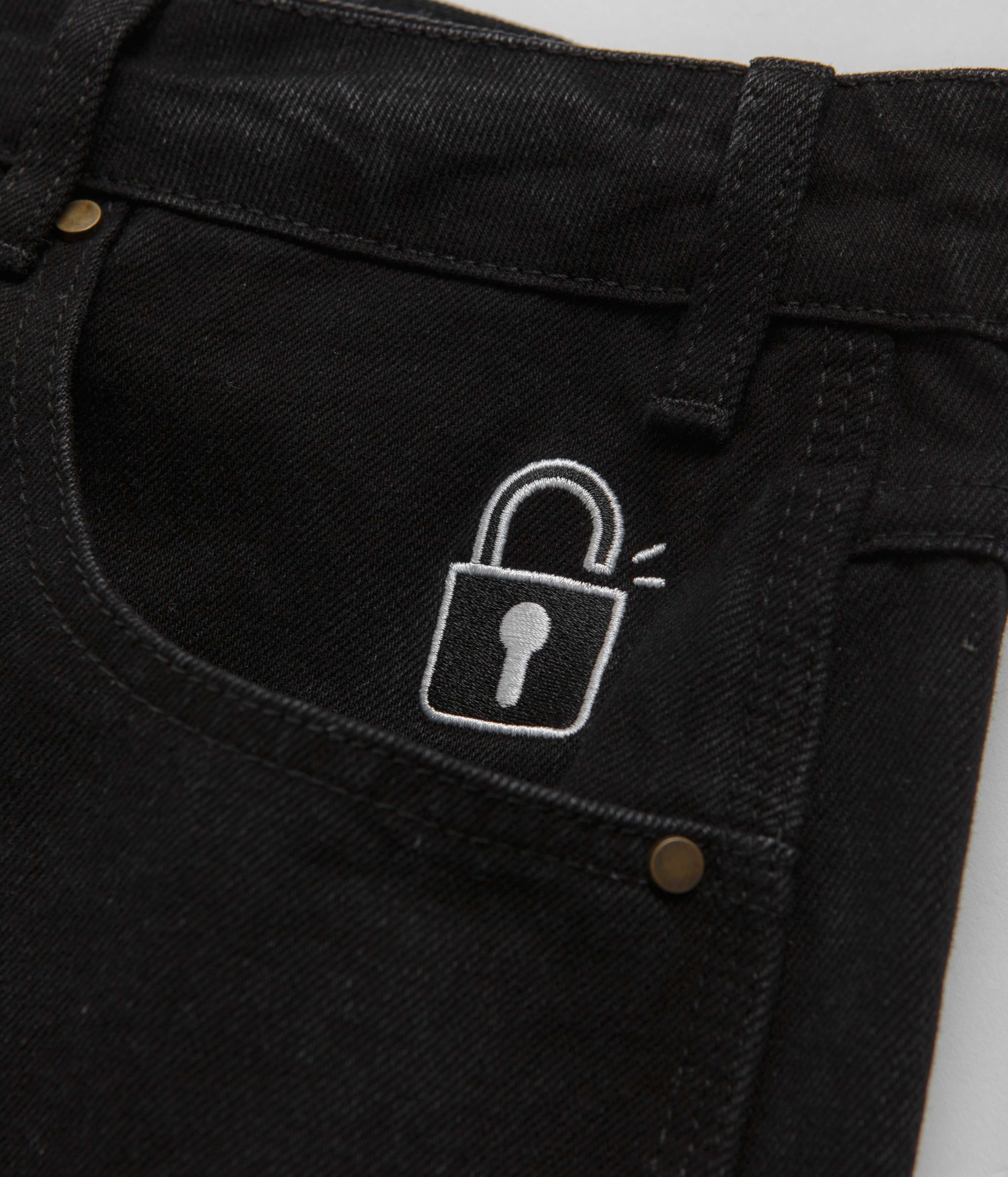Butter Goods Lock Baggy Jeans - Stylish Flat Black