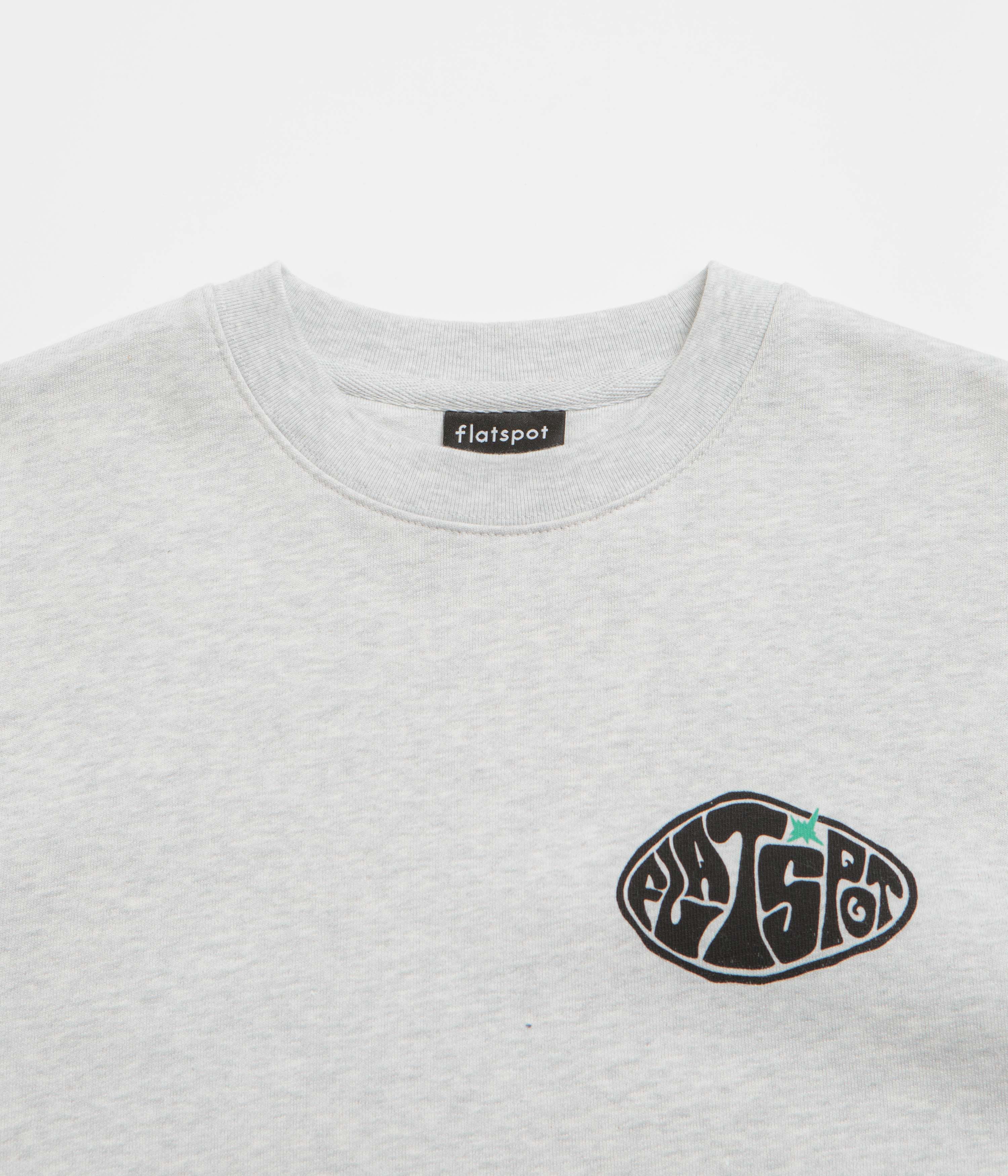 Stylish Flatspot Hole Crewneck Sweatshirt in Cool Heather Grey