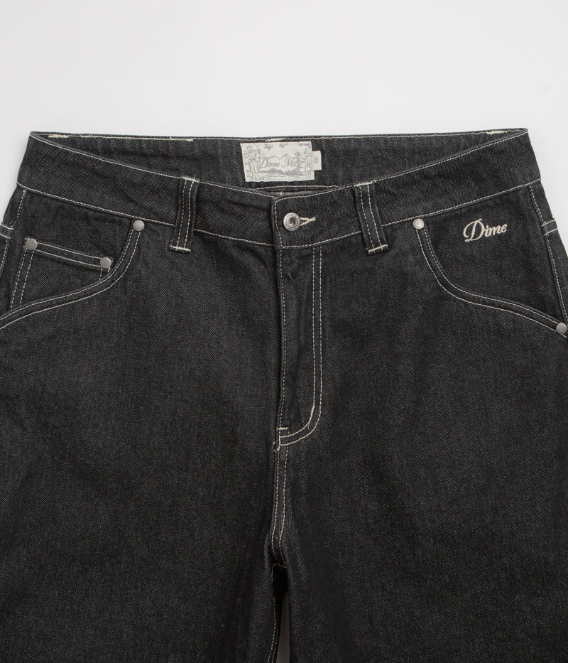 Dime's Stunning Black Washed Classic Denim Shorts