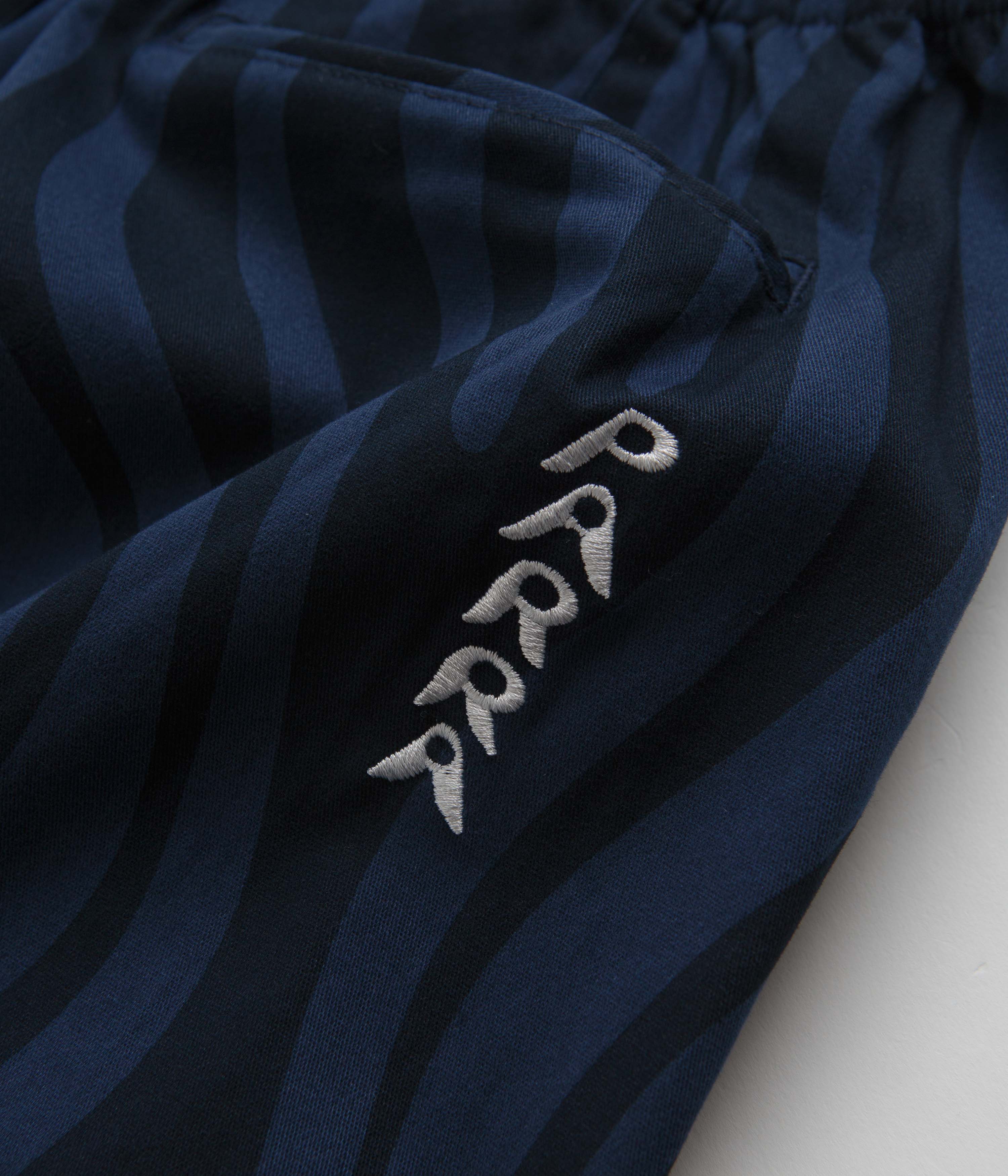 by Parra Blue Flowing Stripes Pants - A Fashion Statement