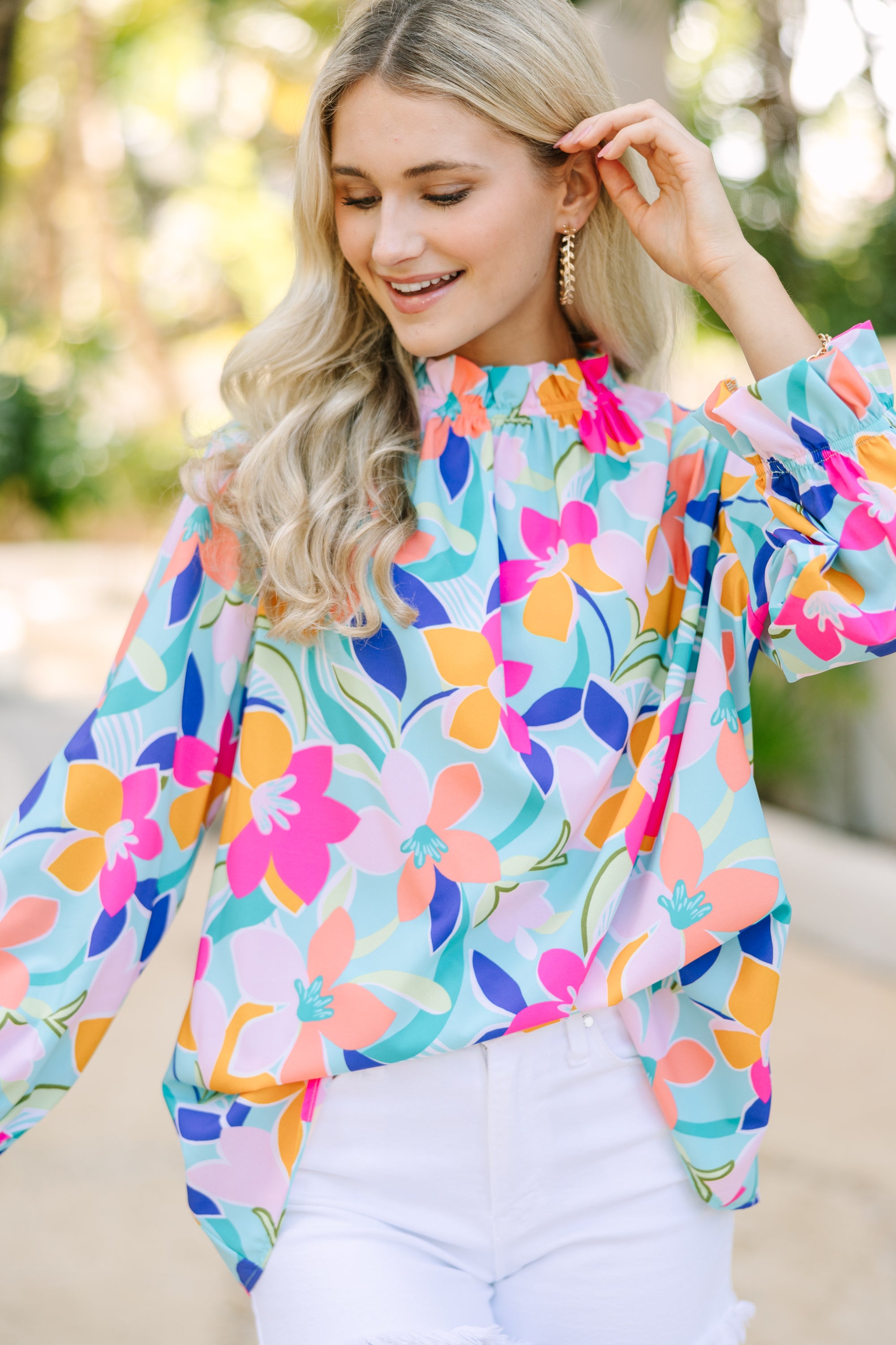 Embrace Your True Self with this Stunning Sage Green Floral Blouse