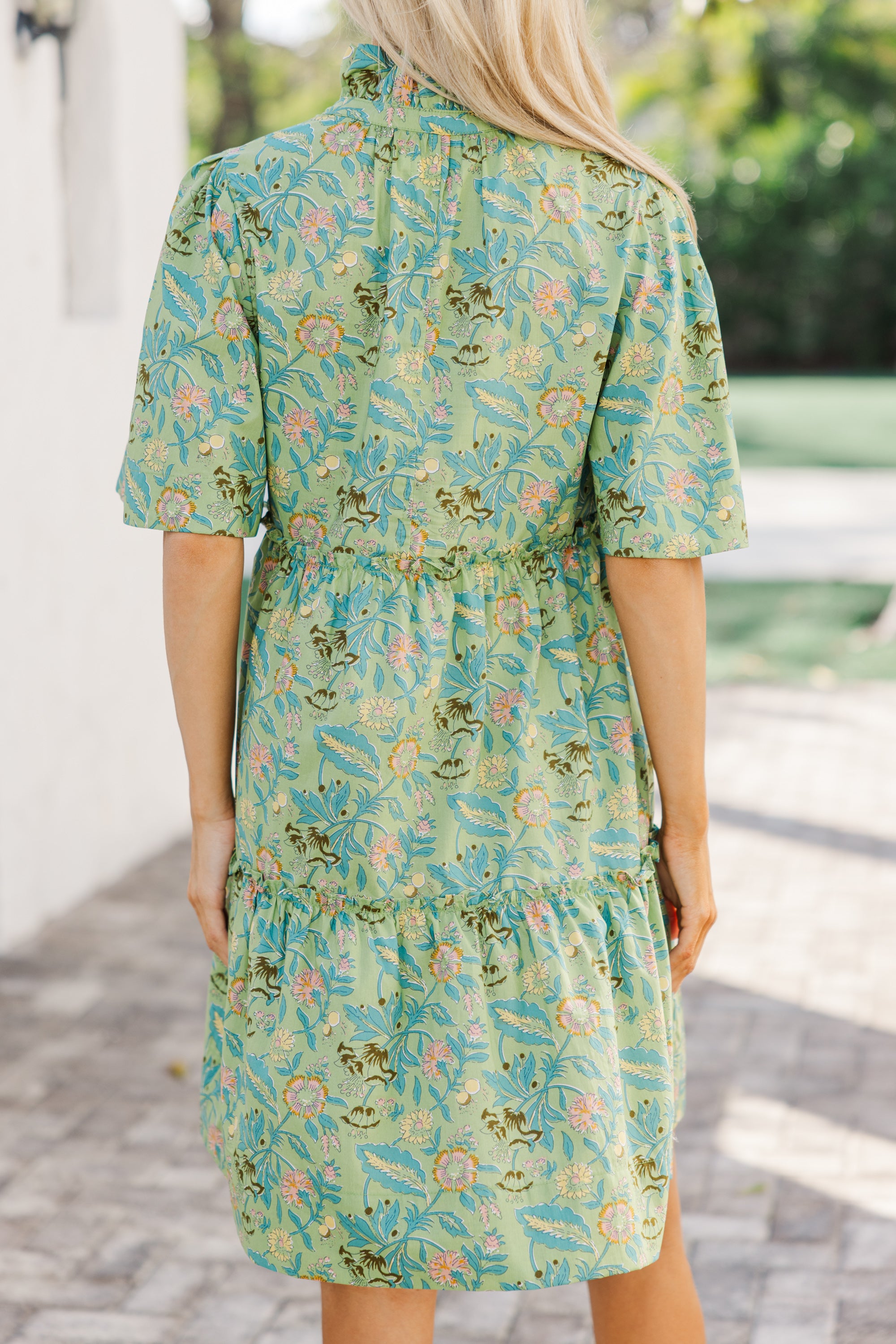 Gorgeous Green Floral Babydoll Dress for Your Best Look