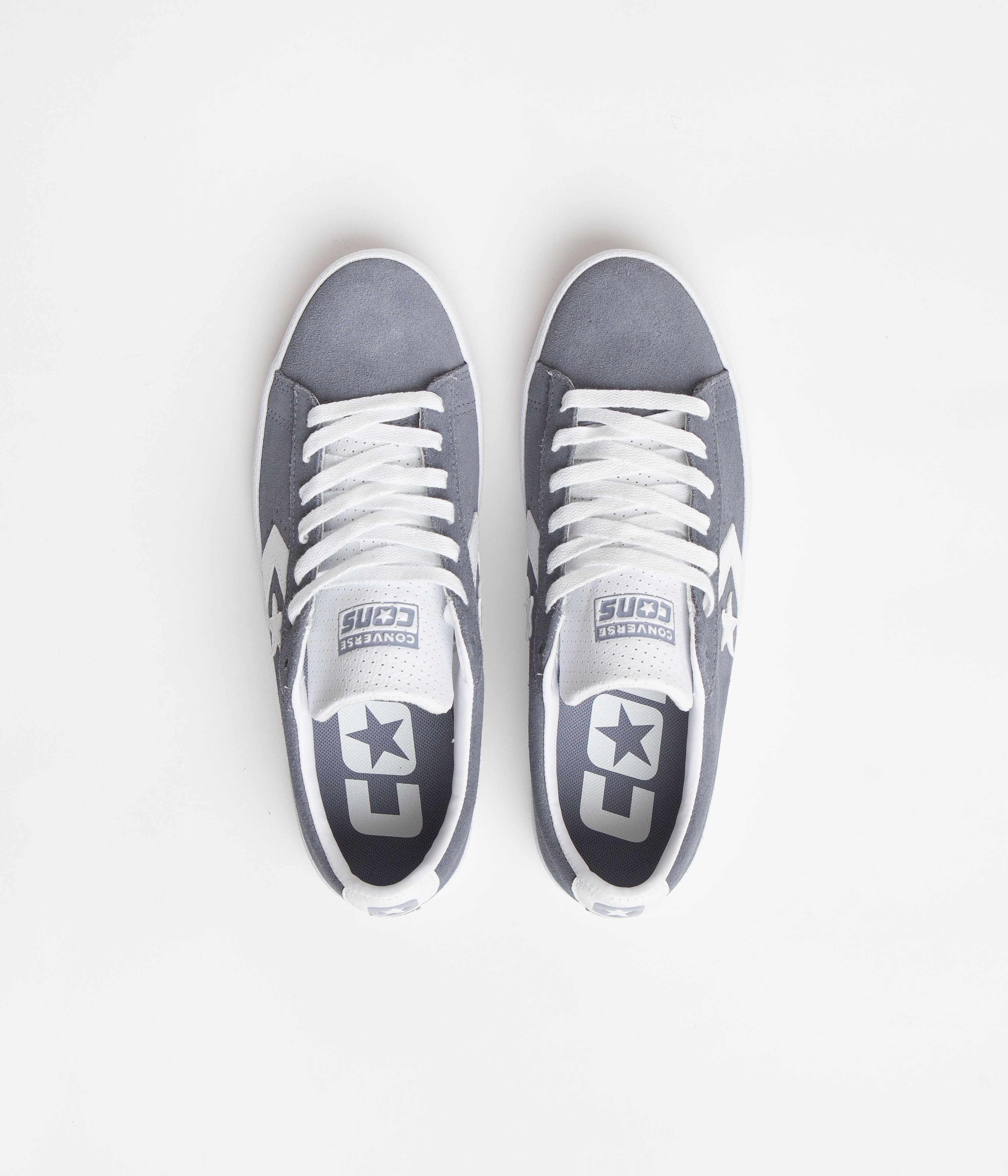Converse Pro Leather Summer Ox Shoes - Stunning Lunar Grey / White / White