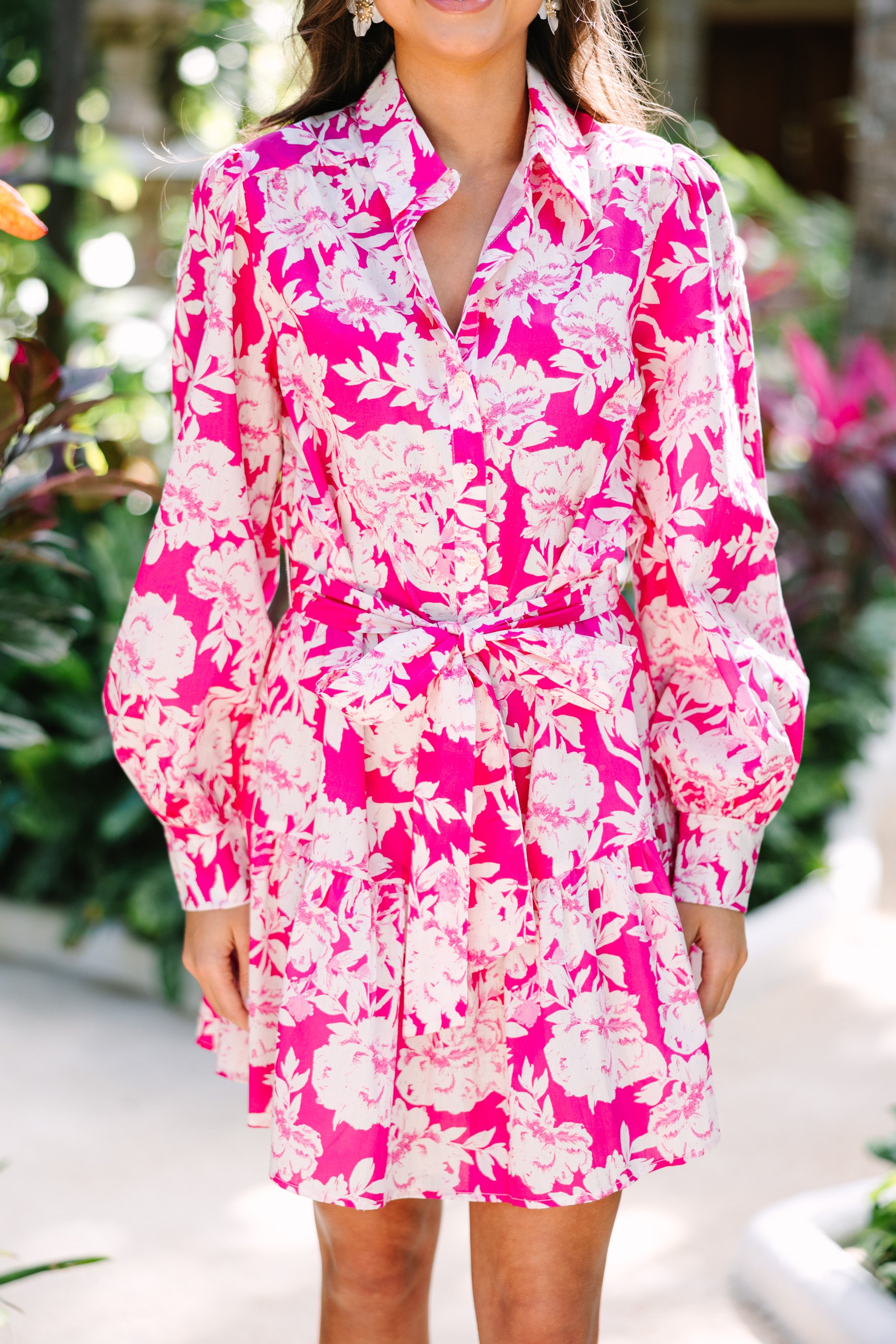 All Love Stunning Fuchsia Pink Floral Dress