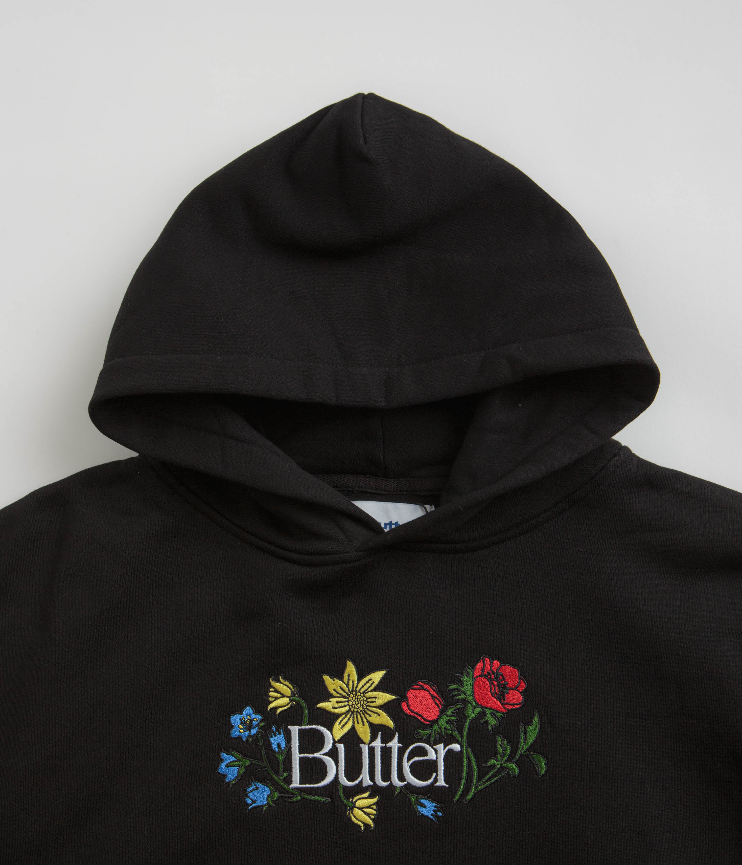 Butter Goods Stunning Floral Embroidered Black Hoodie - Grab Yours Now!