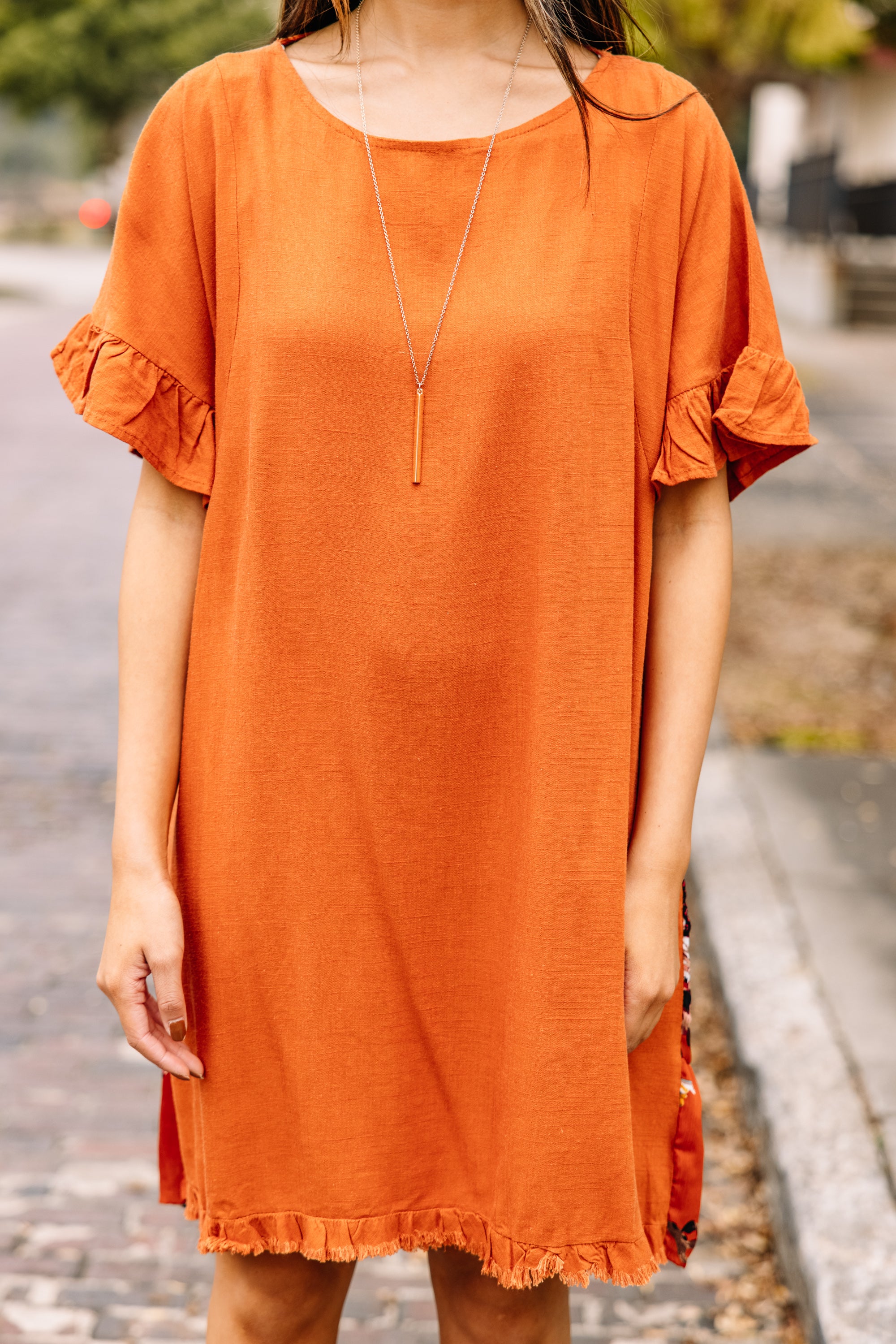 Gorgeous Sunset Orange Floral Dress - A Must-Have!