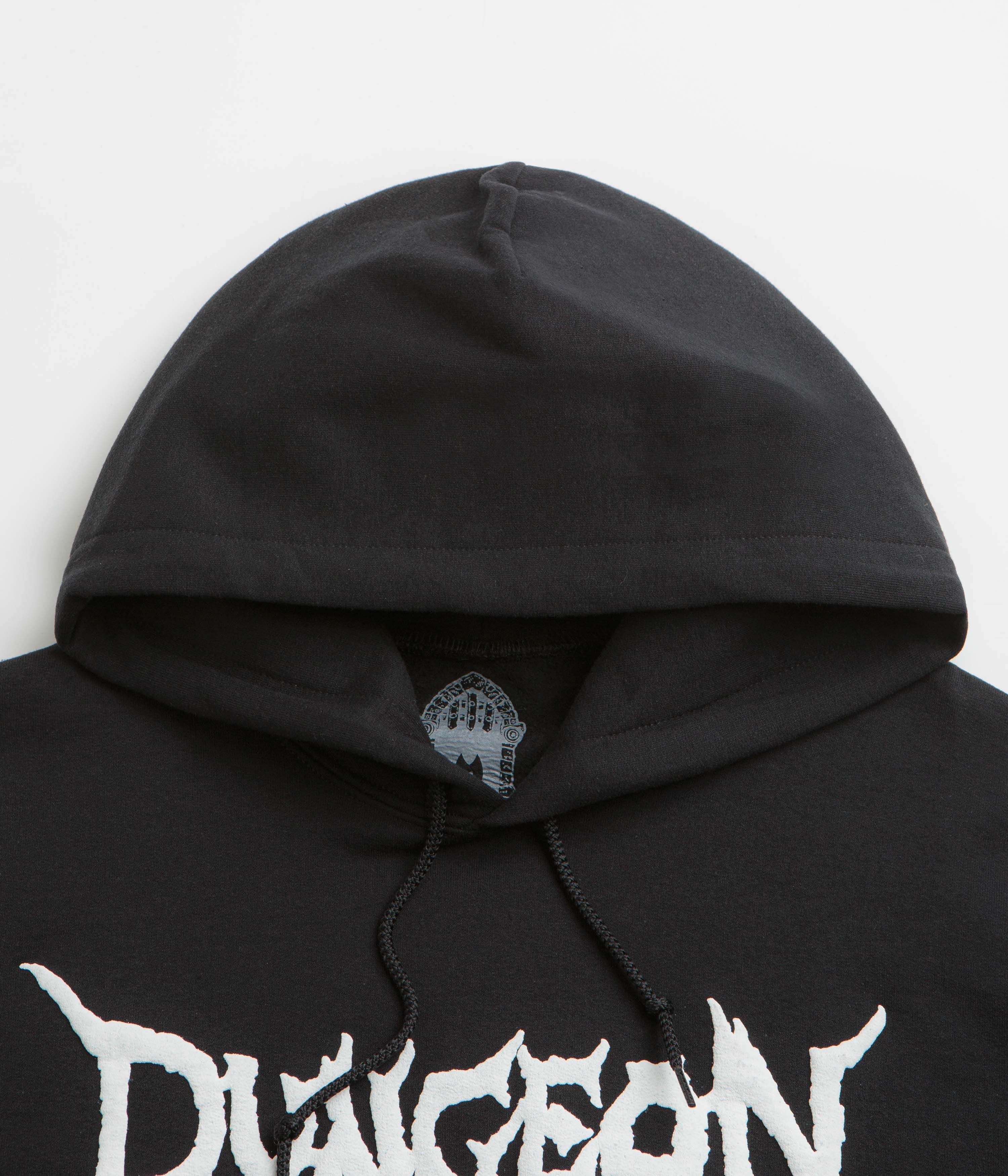 Stylish Dungeon Chain Logo Hoodie - Stunning Black & White Combo