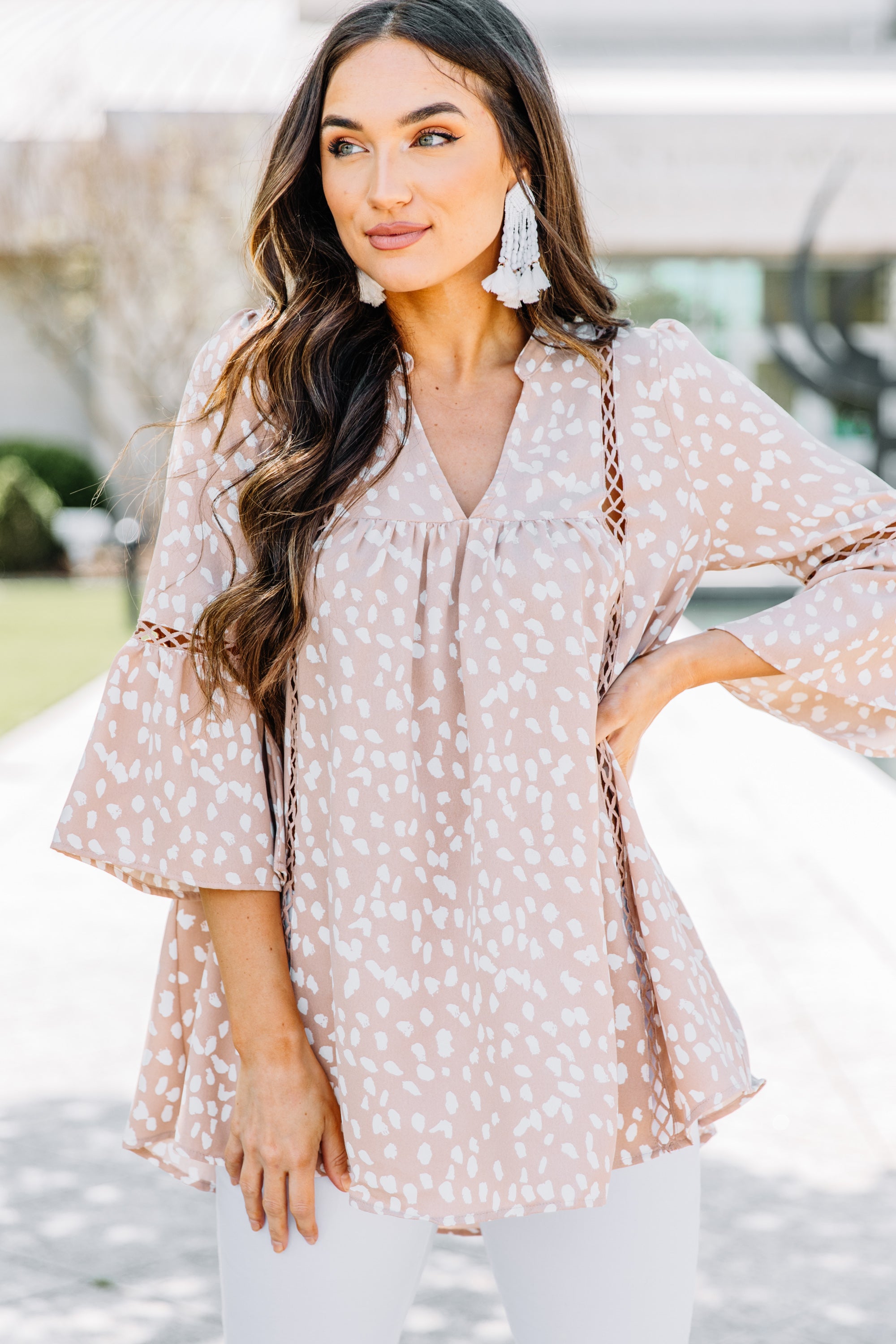 Joyful Leopard Print Crochet Spring Top