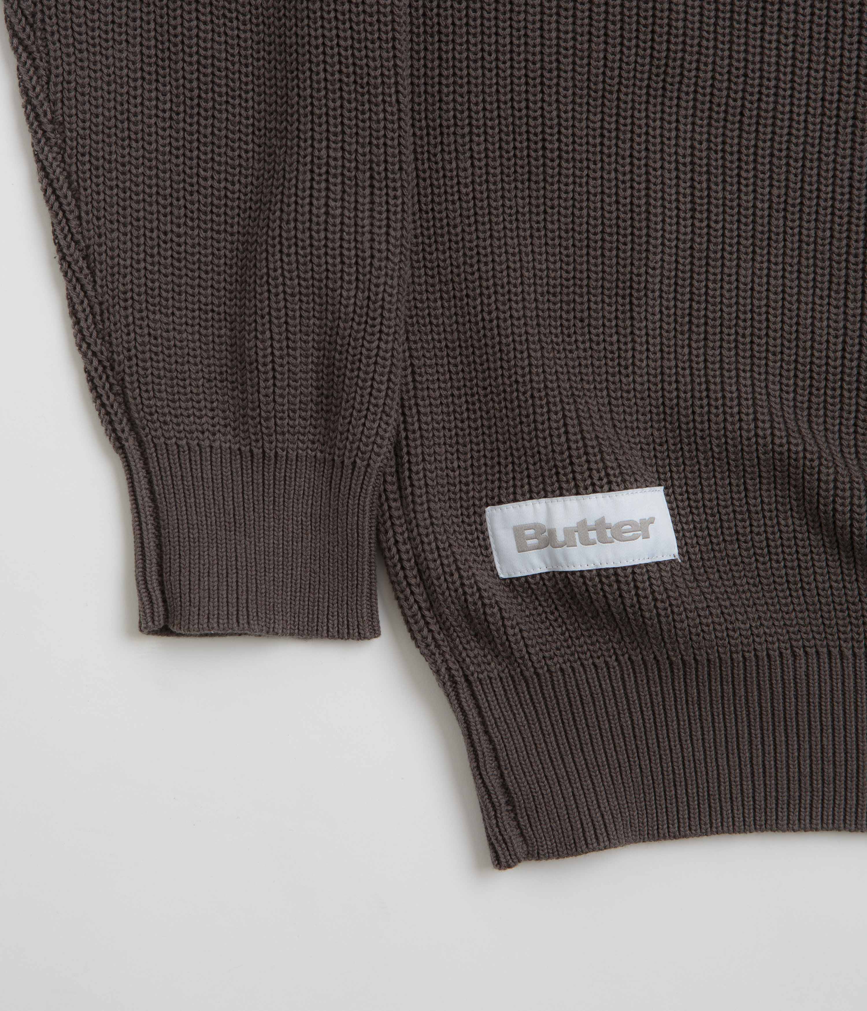 Butter Goods Charcoal Sunflower Knit Sweatshirt - A Must - Have!