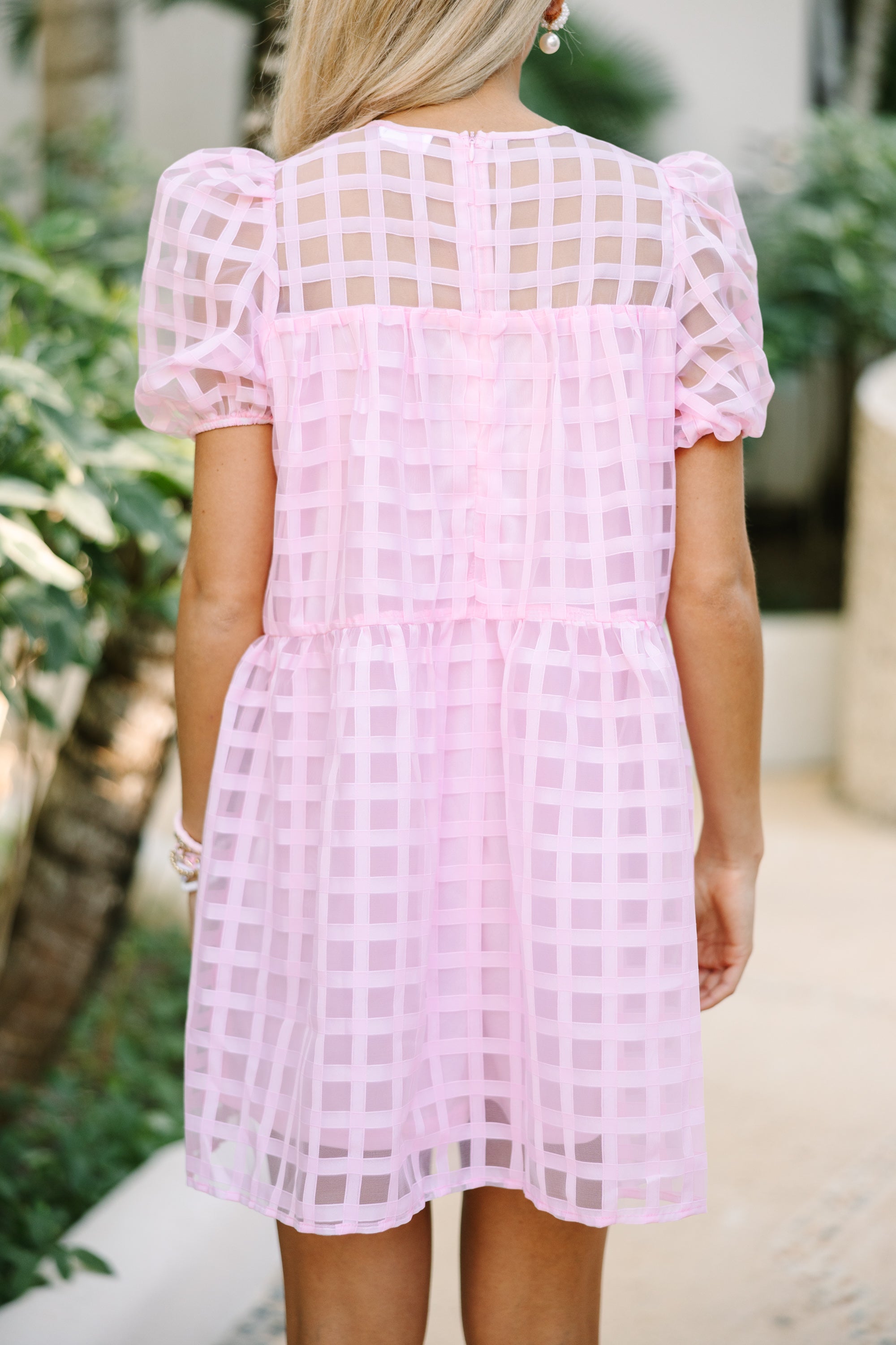 Alluring All My Life Blush Pink Textured Babydoll Mini Dress