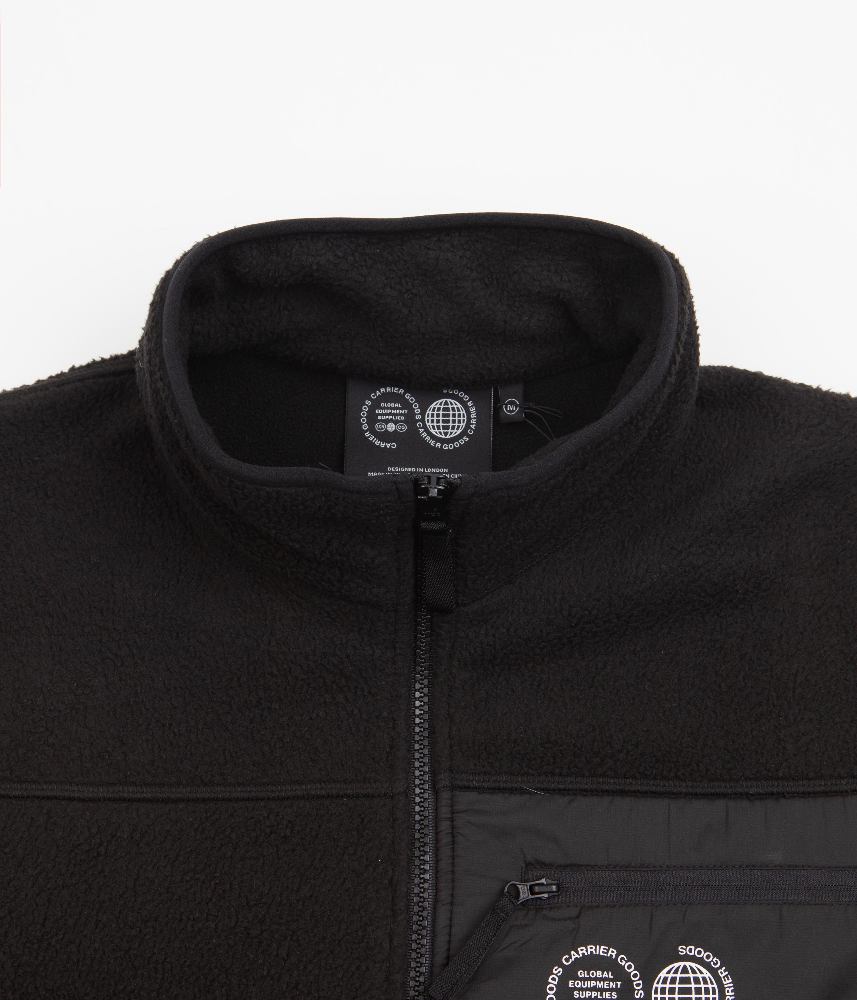 Carrier Goods Black Borg Zip Through Fleece - An Essential for Outdoor Enthusiasts