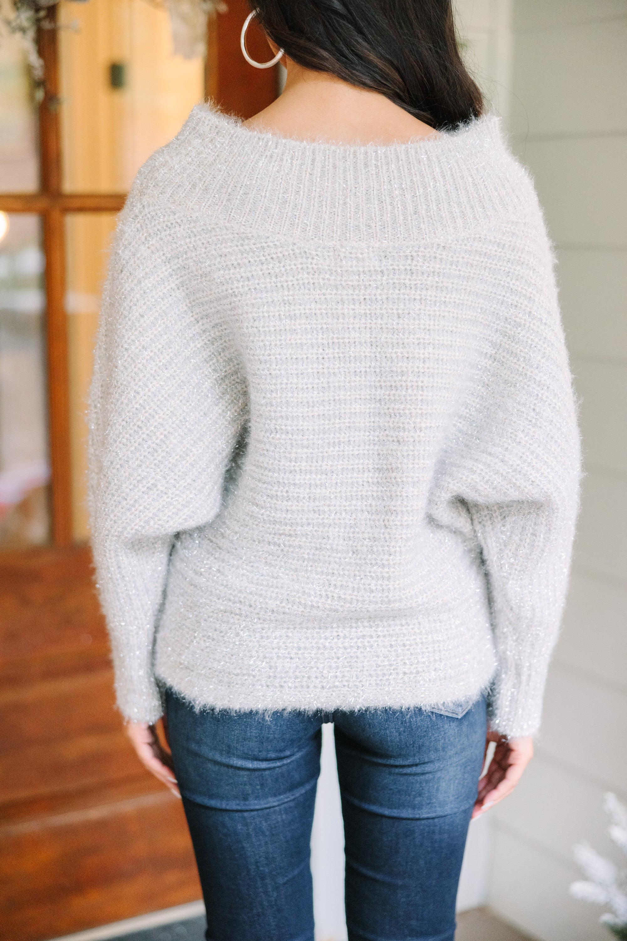Alluring All On You Blush Pink Off - Shoulder Fuzzy Sweater