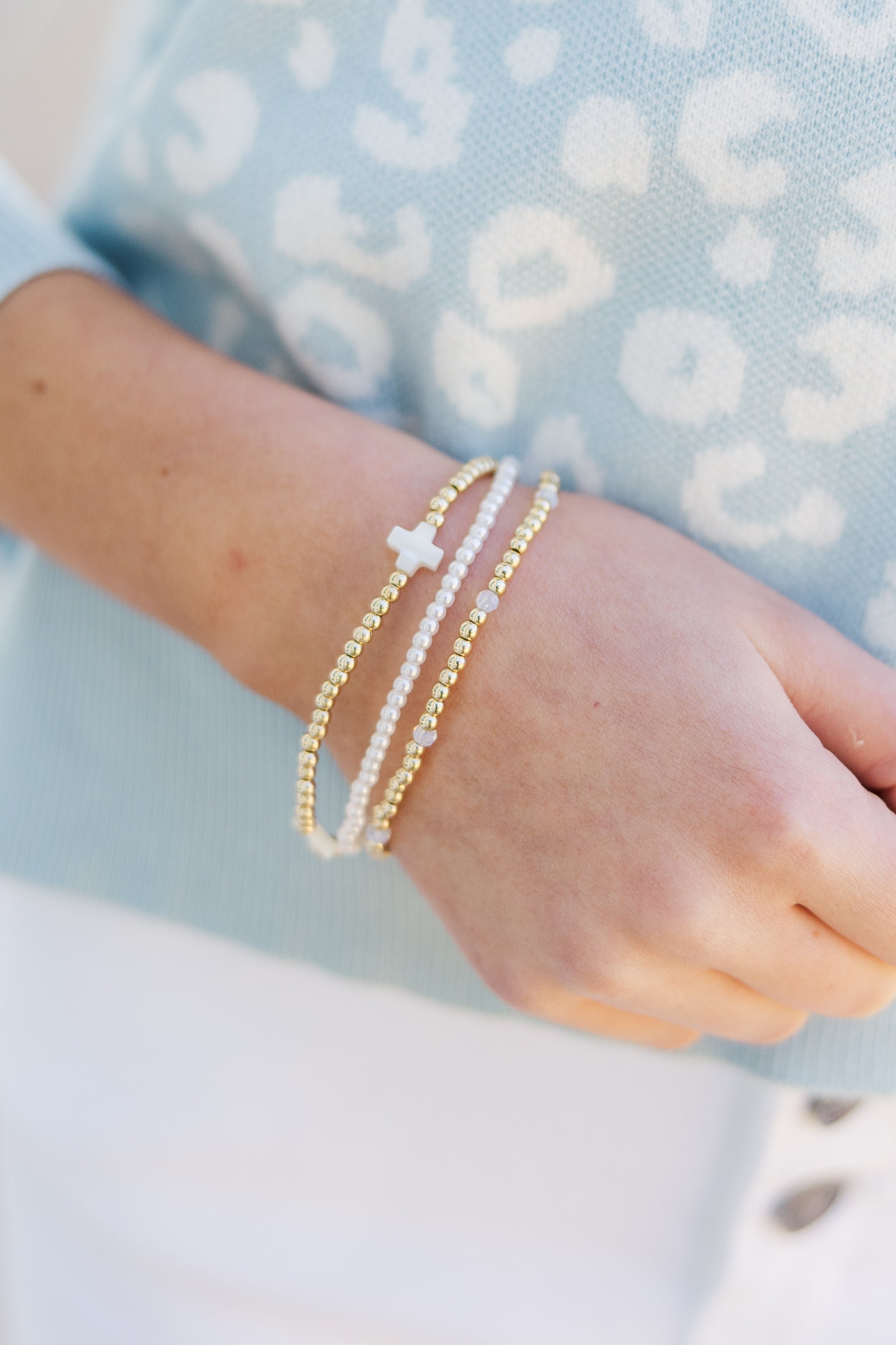 Girls: Stunning Gold Beaded Bracelet Set - Oh So Special!