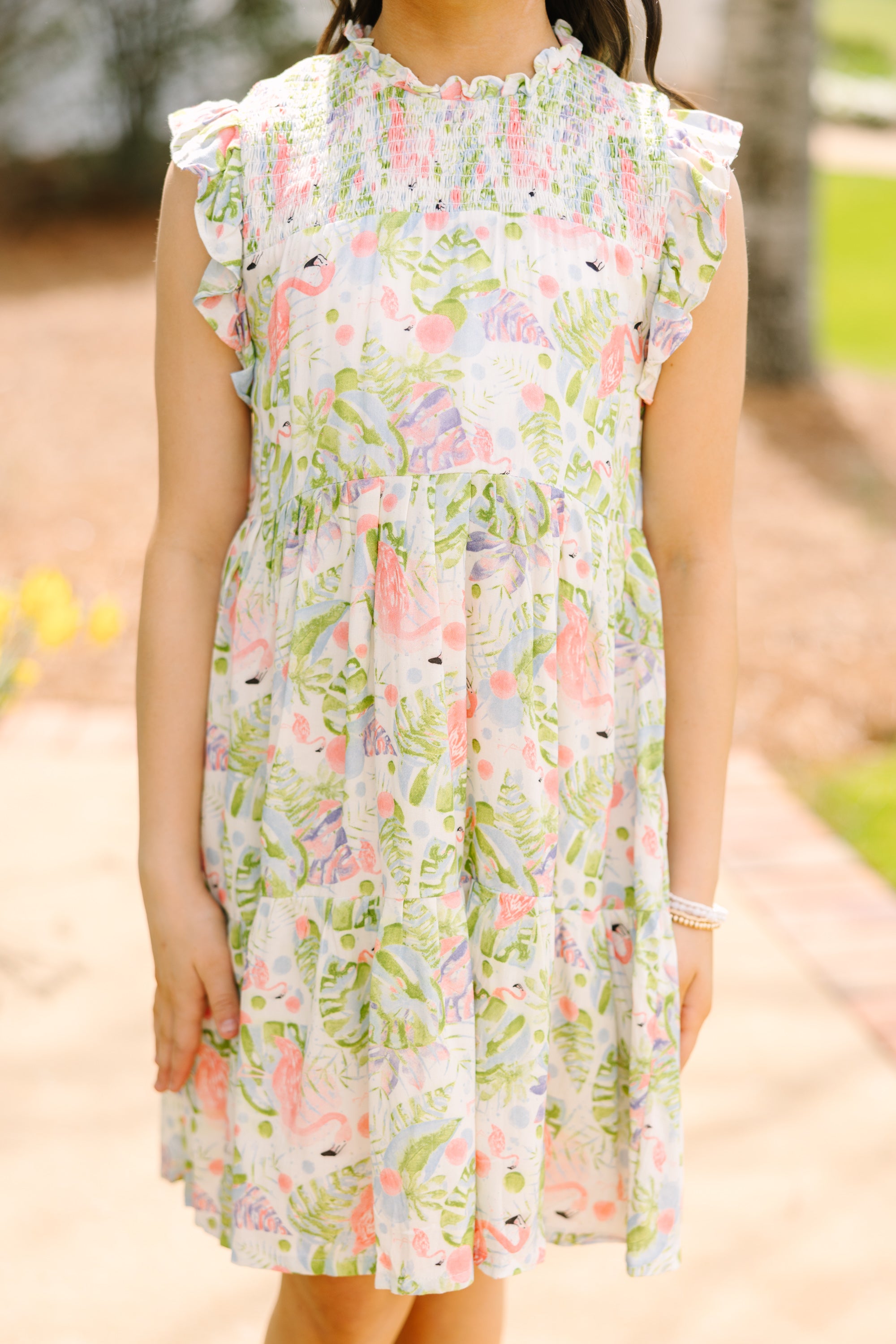 Girls' Pink Flamingo Tropical Sun Dress - Be a Sunshine Star!