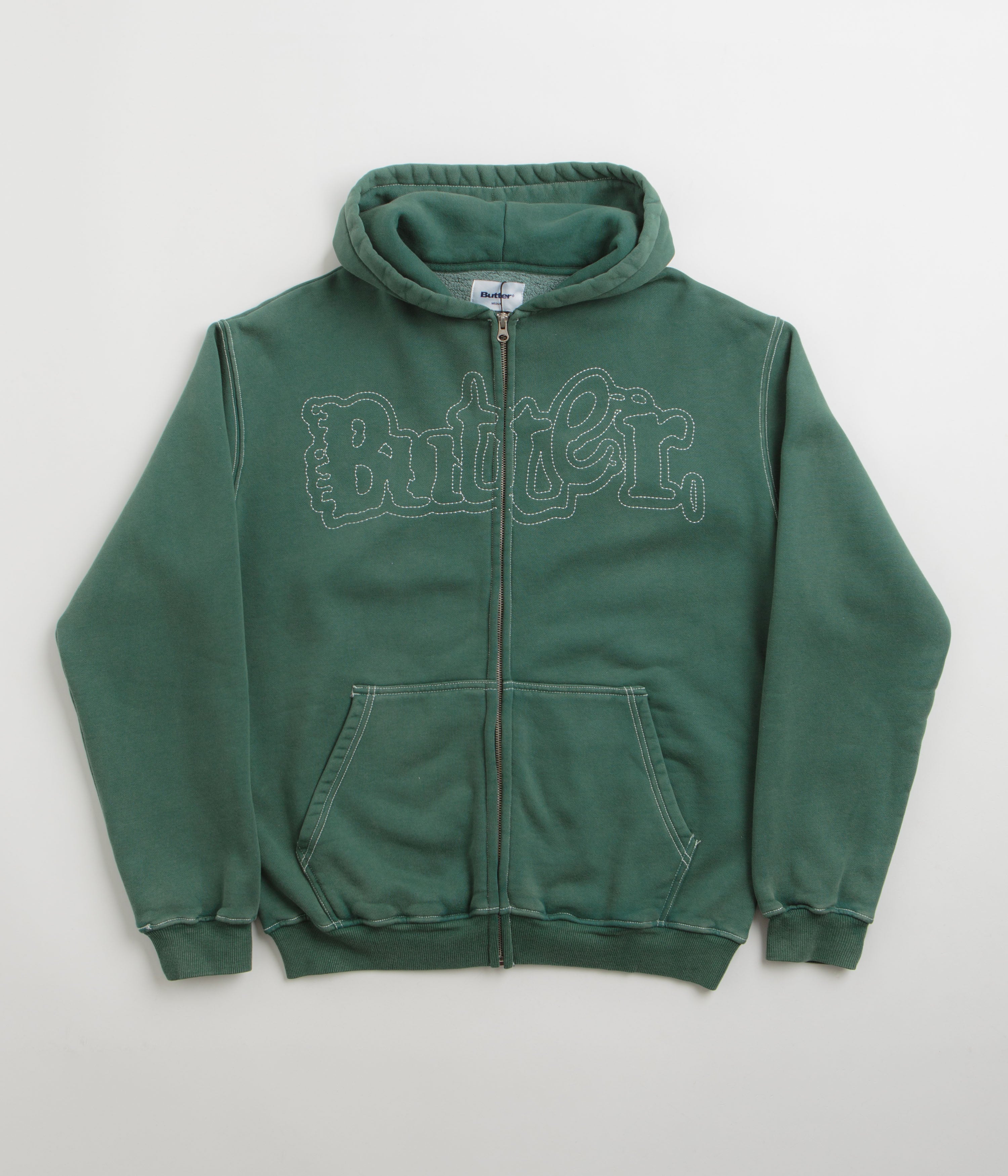 Butter Goods Breakdown Zip-Thru Hoodie - Stunning Washed Fern