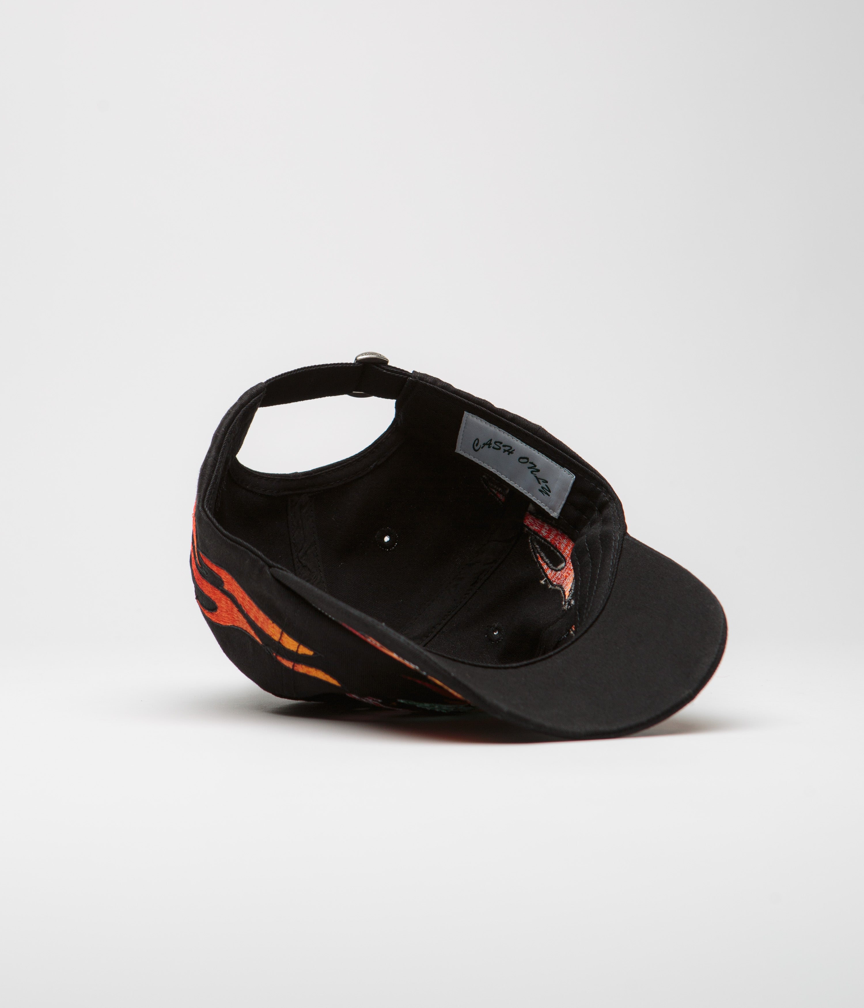 Cash Only Black Racing Flame Cap - Ignite Your Style!