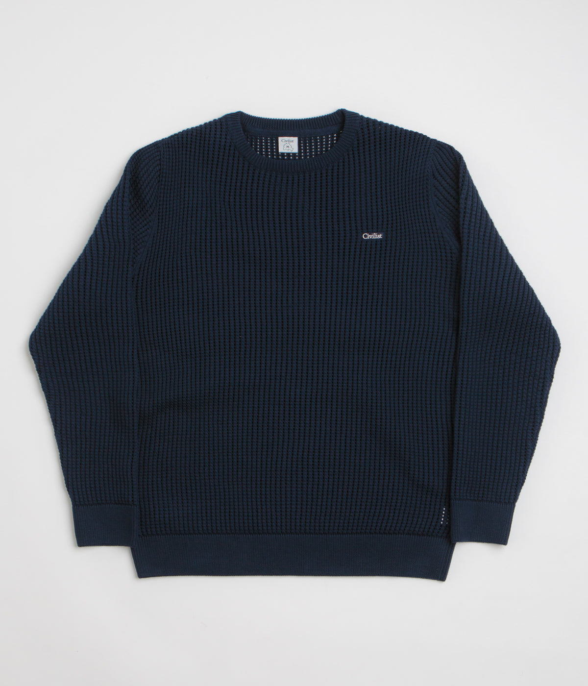 Navy Civilist Loose Gauge Knit Sweatshirt - A Must - Have!