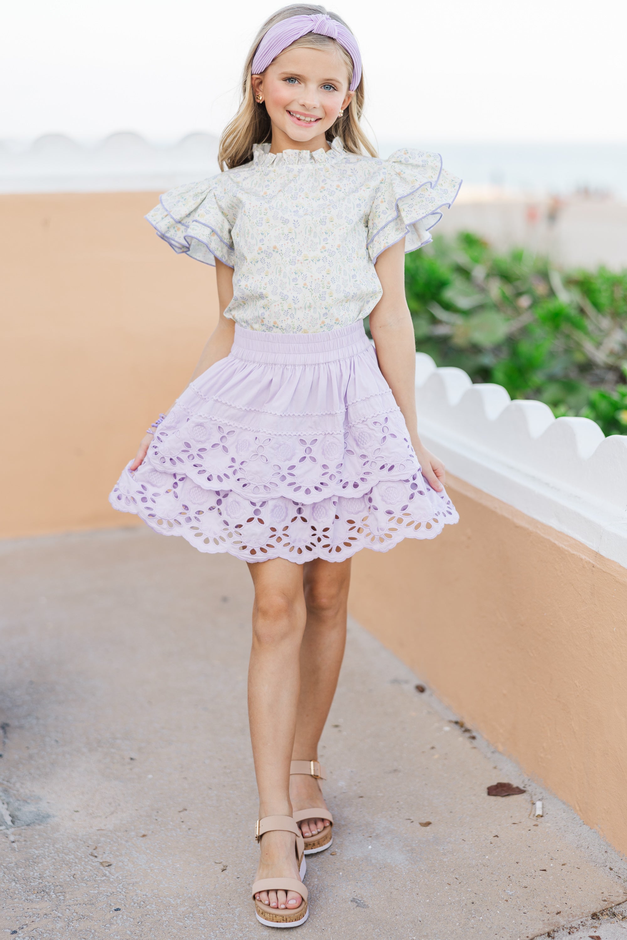 Irresistible Yellow Ditsy Floral Blouse for Girls