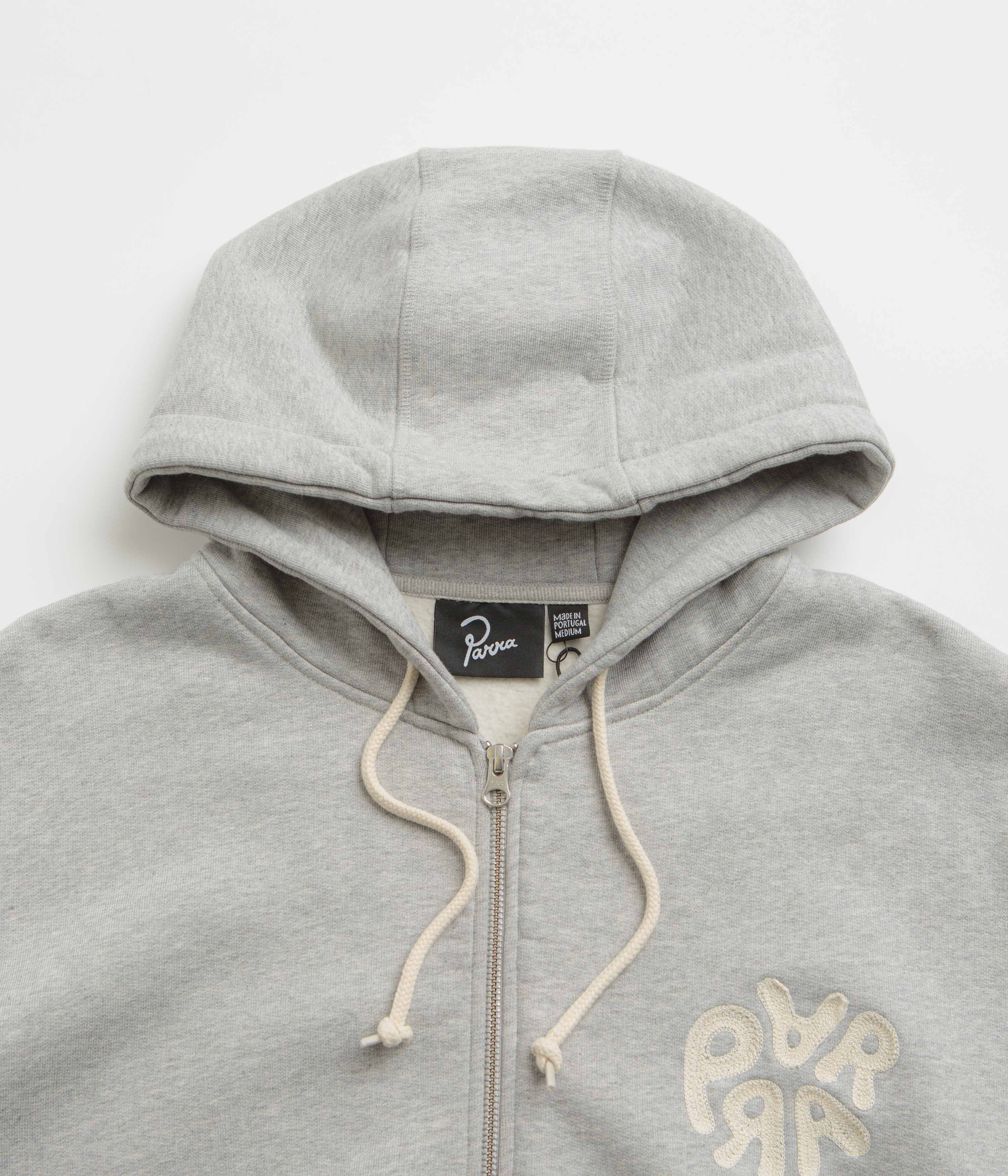 Stylish by Parra 1976 Logo Zip Hoodie in Heather Grey