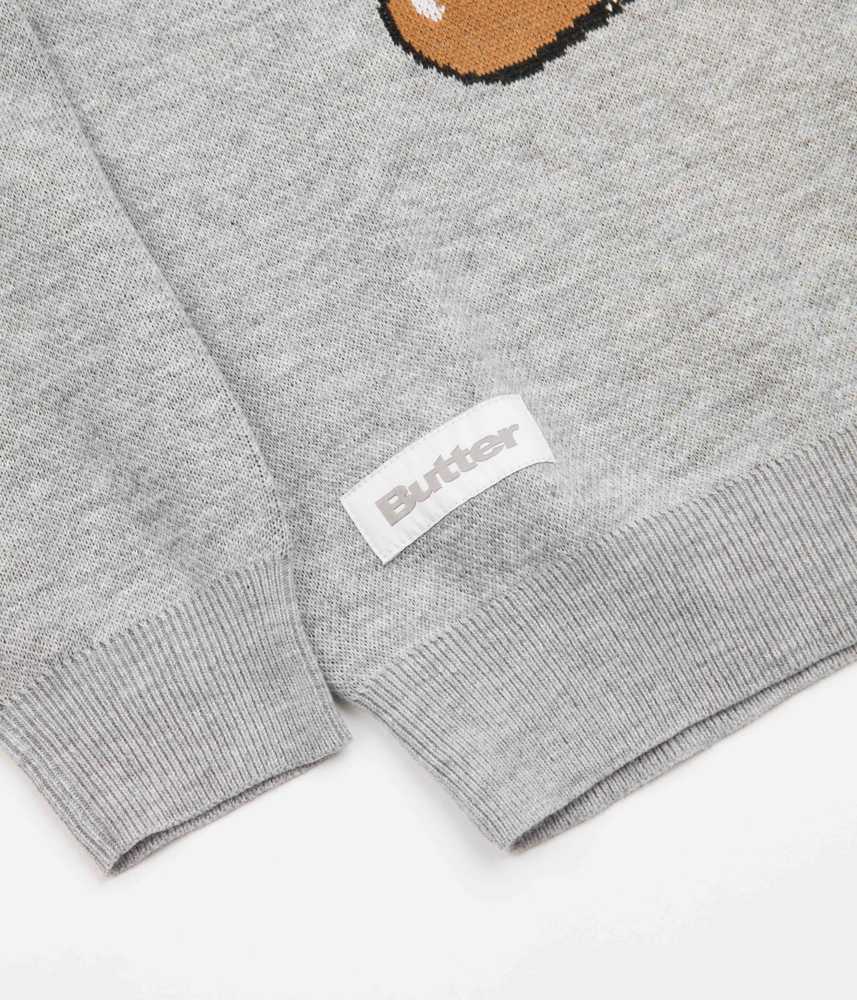 Butter Goods Cymbals Knitted Sweatshirt - Stylish Heather Grey