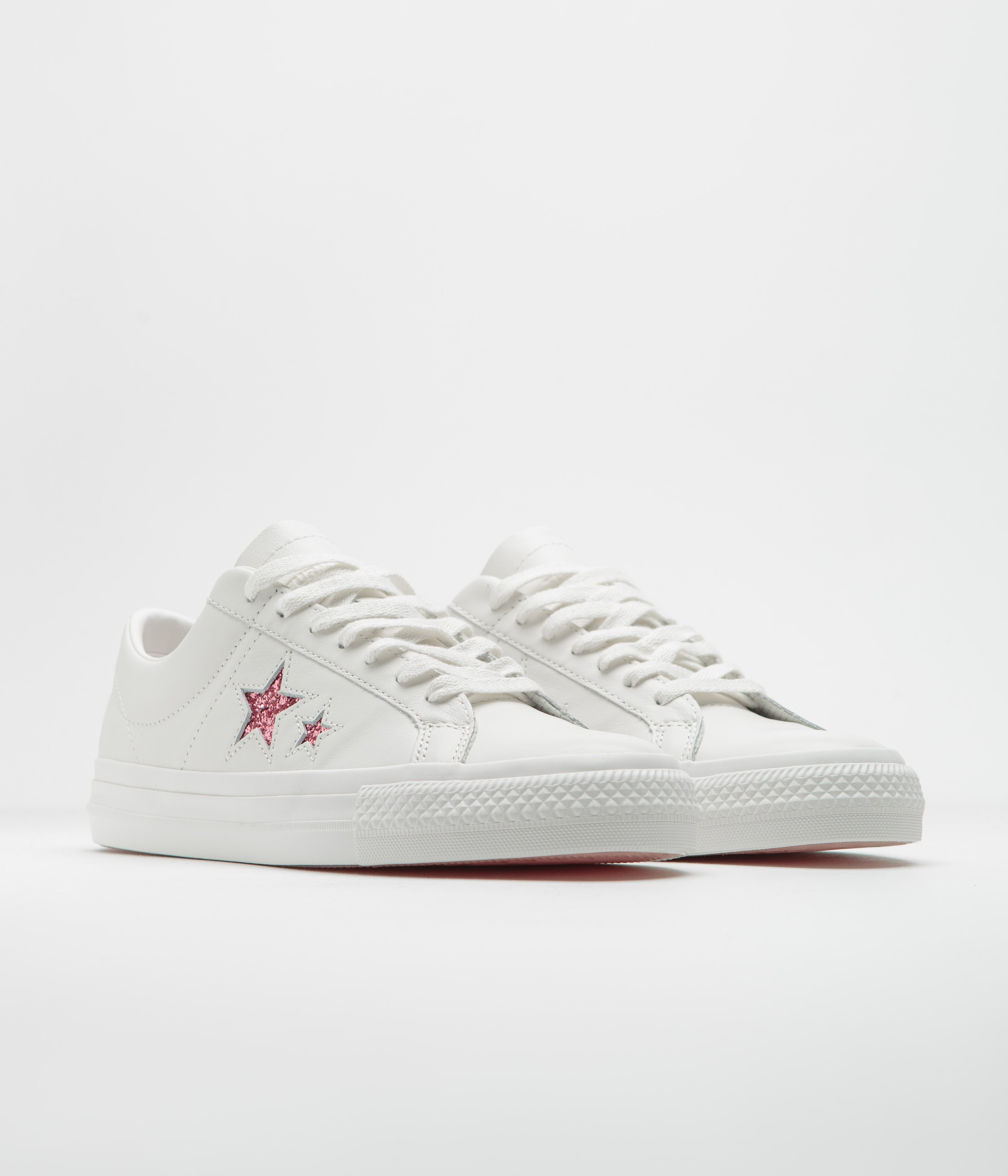Converse x Turnstile One Star Pro Ox Shoes - Stunning White/Pink Combo