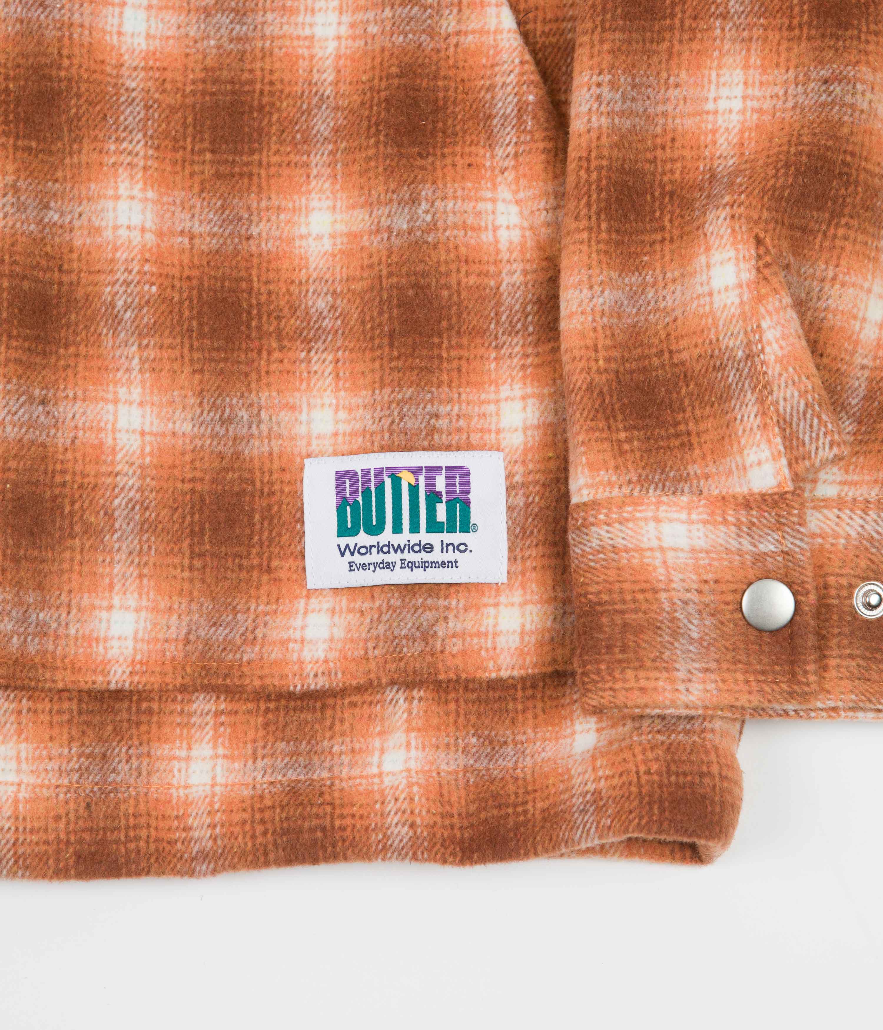 Butter Goods Burnt Orange Chore Plaid Overshirt - A Stylish Skatewear Essential
