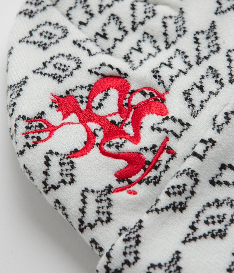 Stylish White Dime Chopper Fold Beanie - Grab Yours Now!