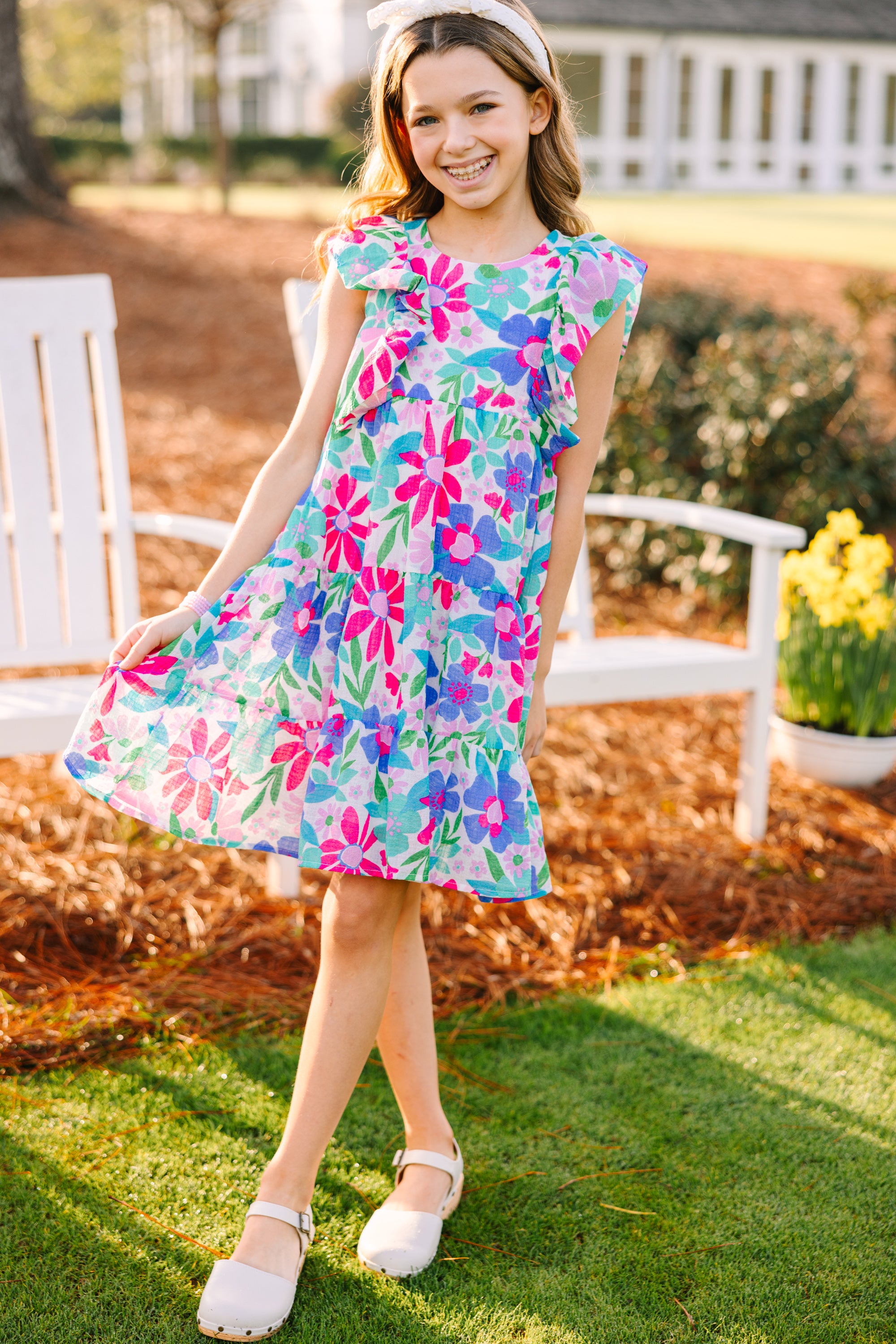 Girls' Pink Floral Dress: Get Ready to Shine!