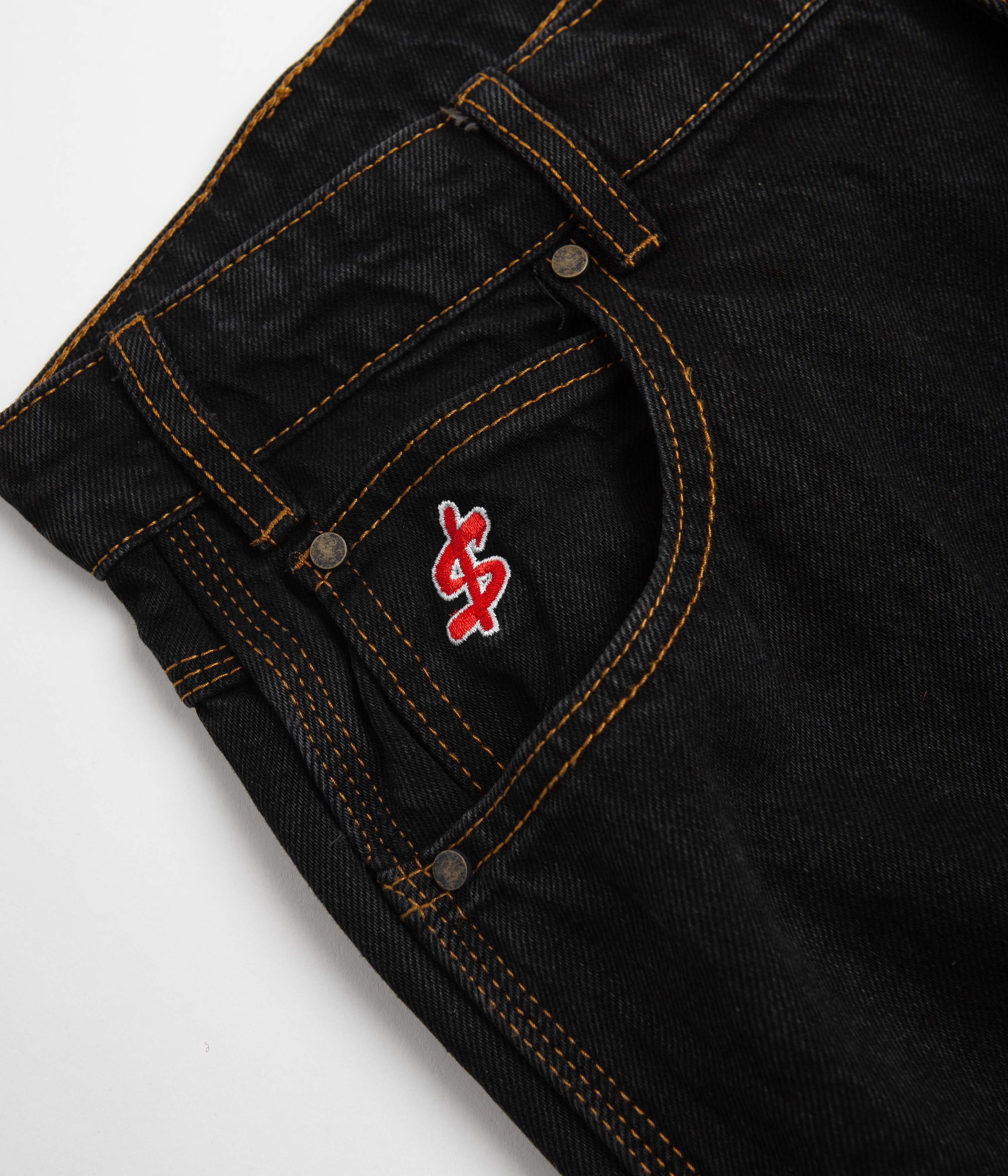Cash Only Washed Black Logo Baggy Jeans - Urban Style Essential