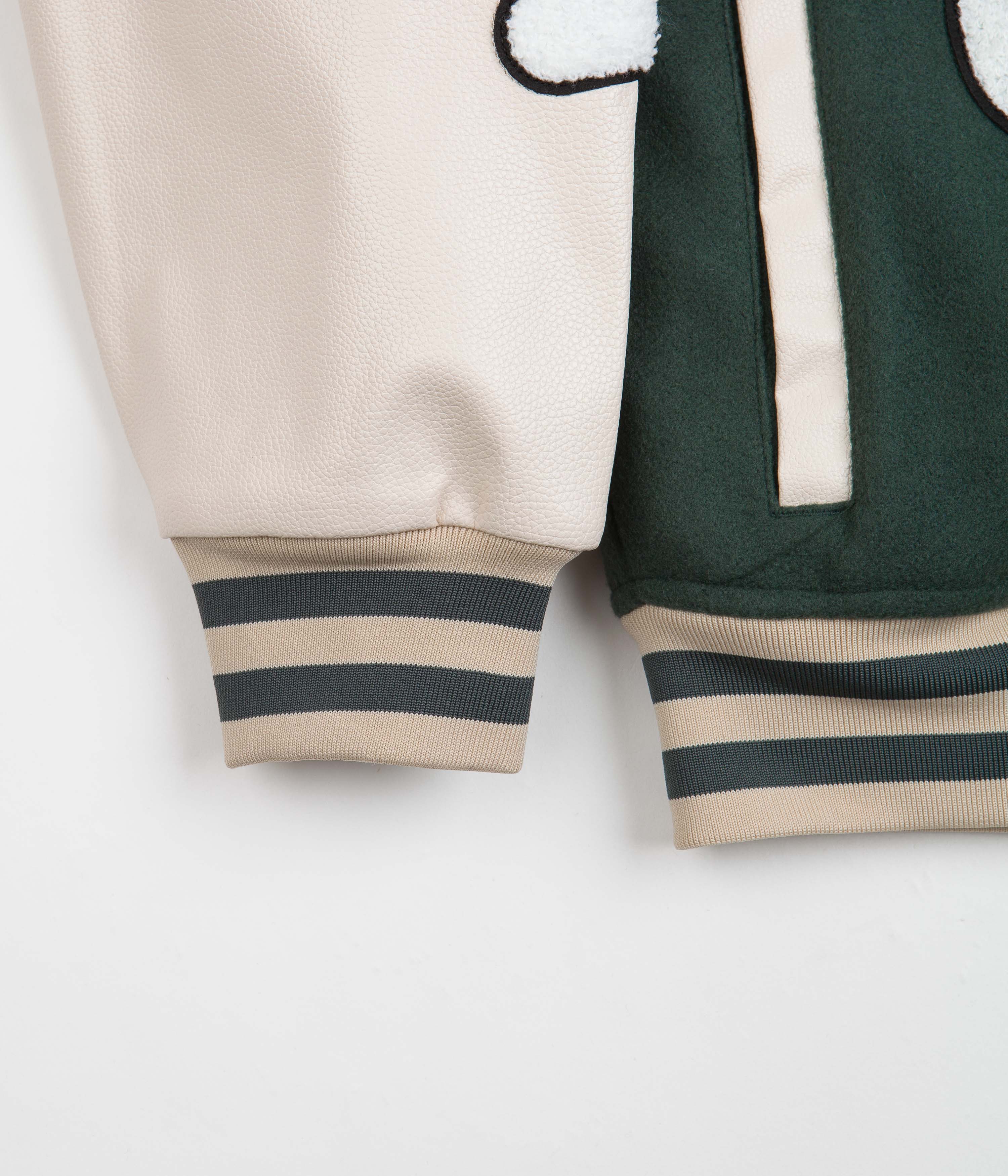 Butter Goods Forest Green World Peace Varsity Jacket - A Stylish Statement Piece