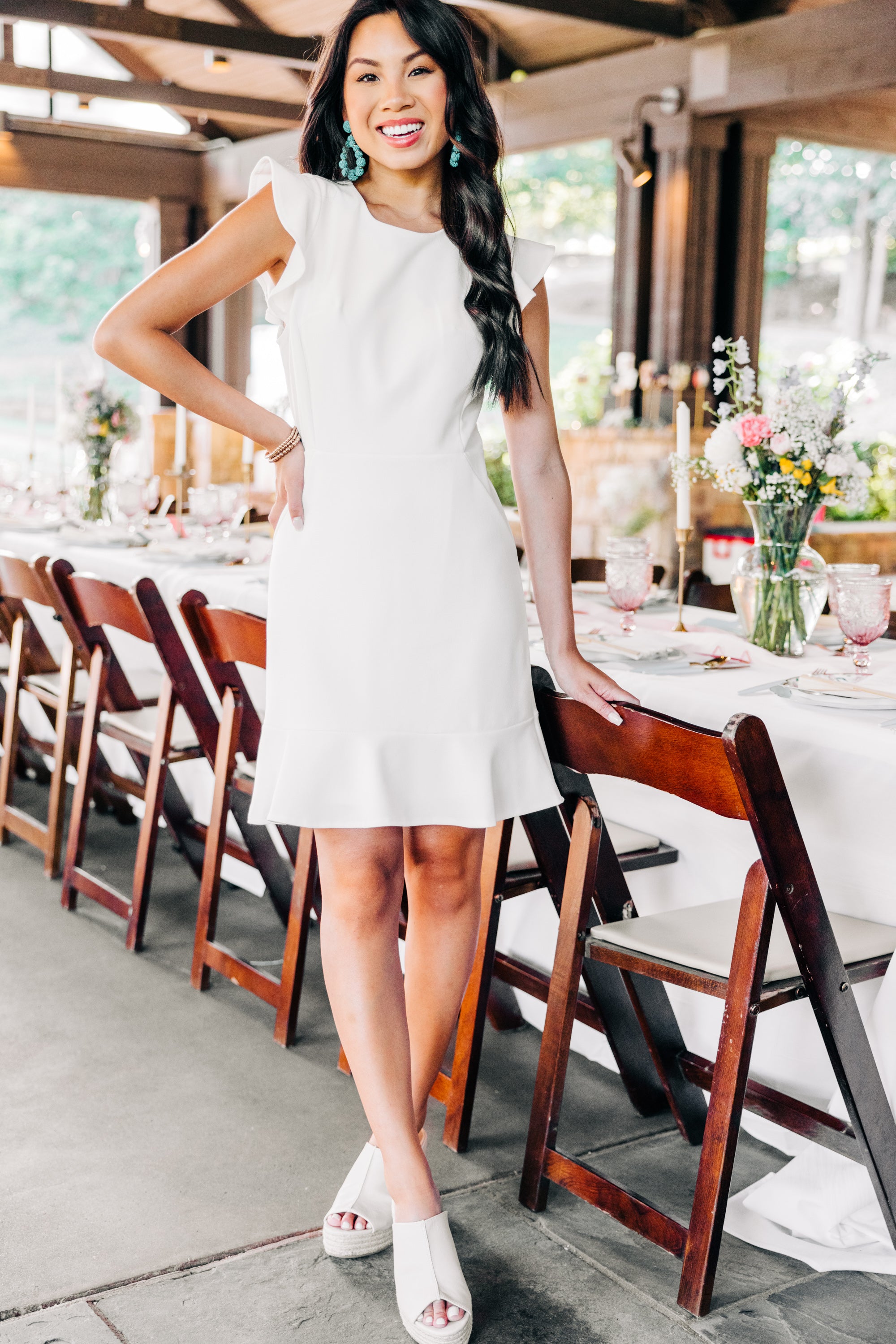 All My Life Stunning White Ruffled Dress
