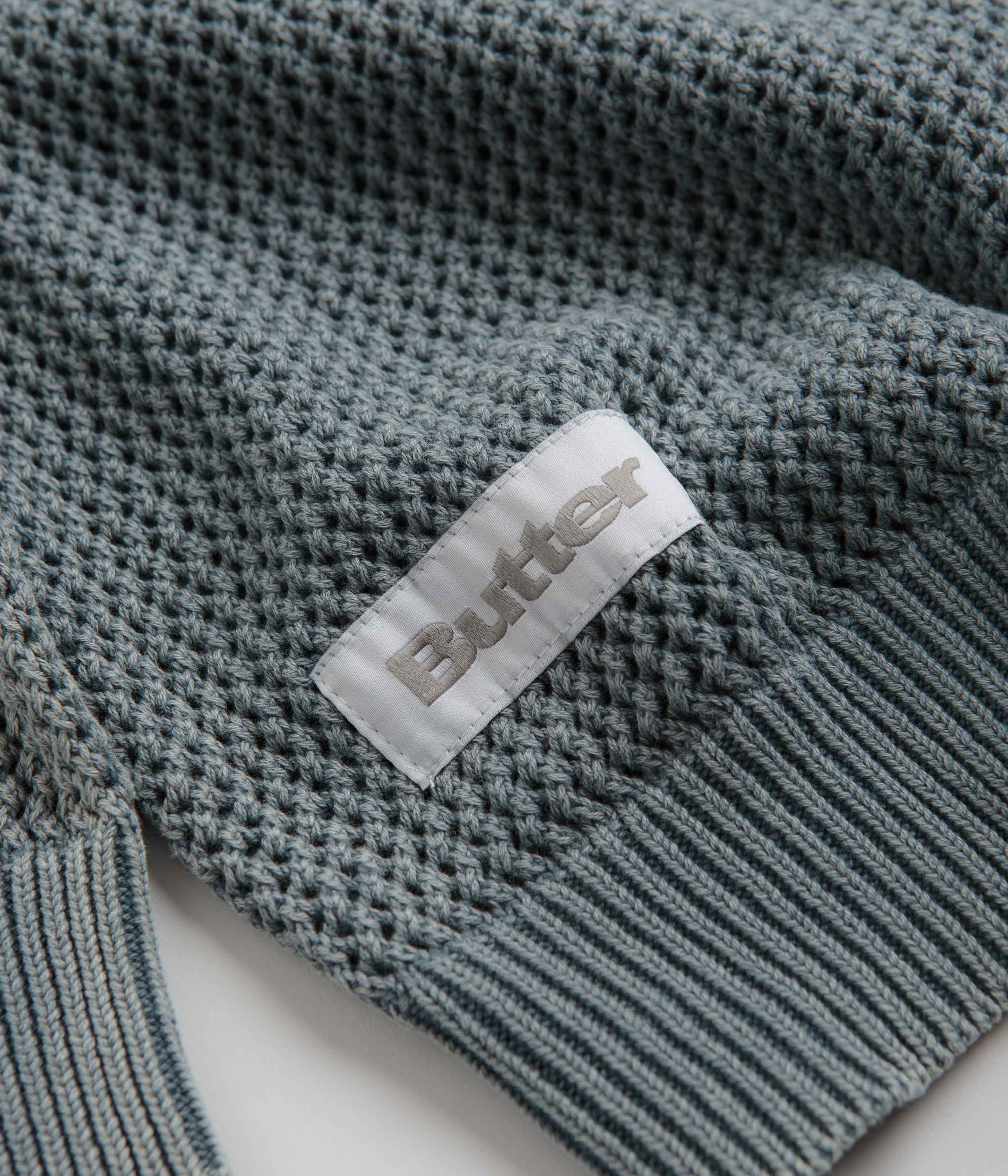 Butter Goods Stylish Washed Navy Knitted Sweatshirt - A Must-Have!