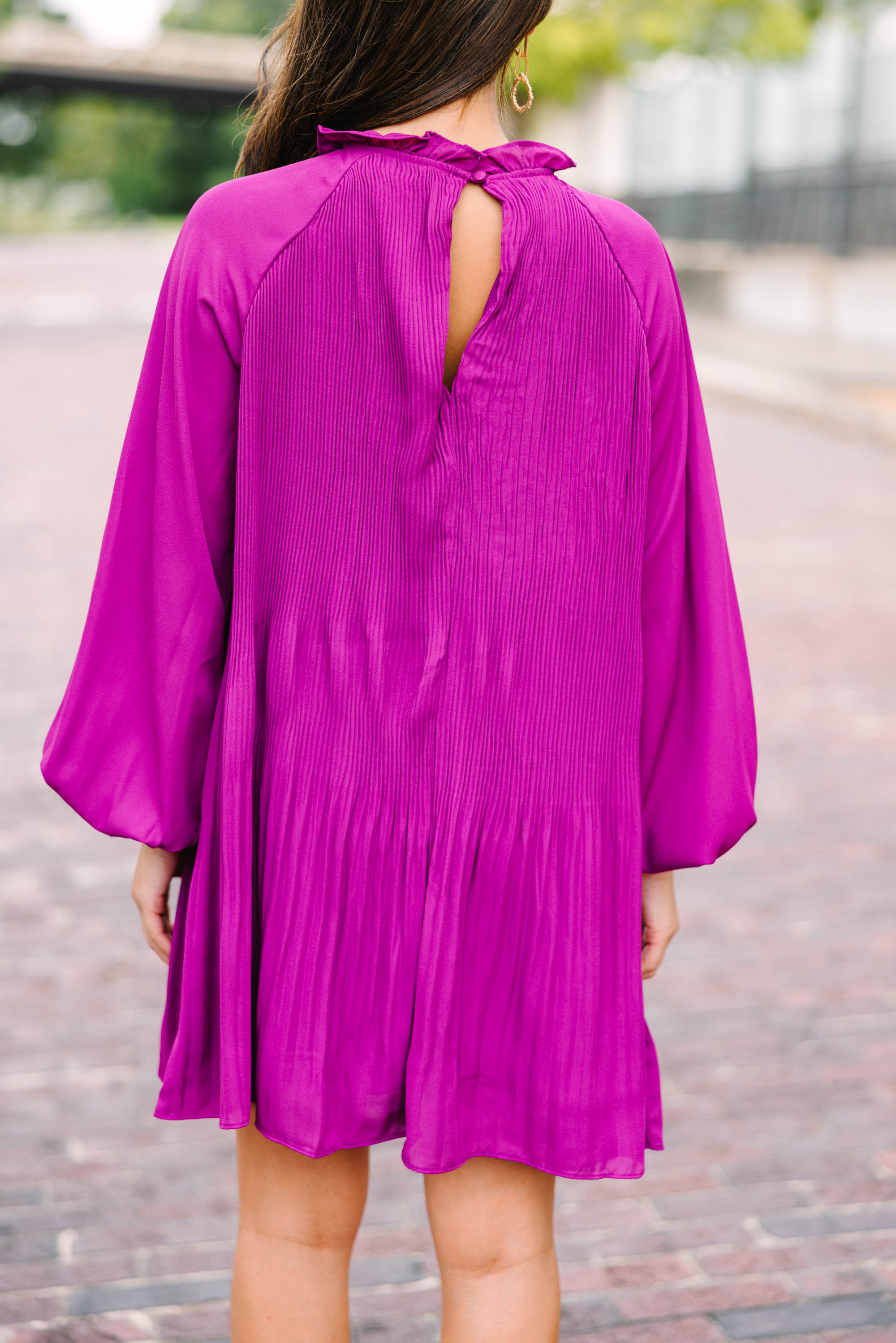 Unleash Your Joy: Orchid Purple Pleated Dress