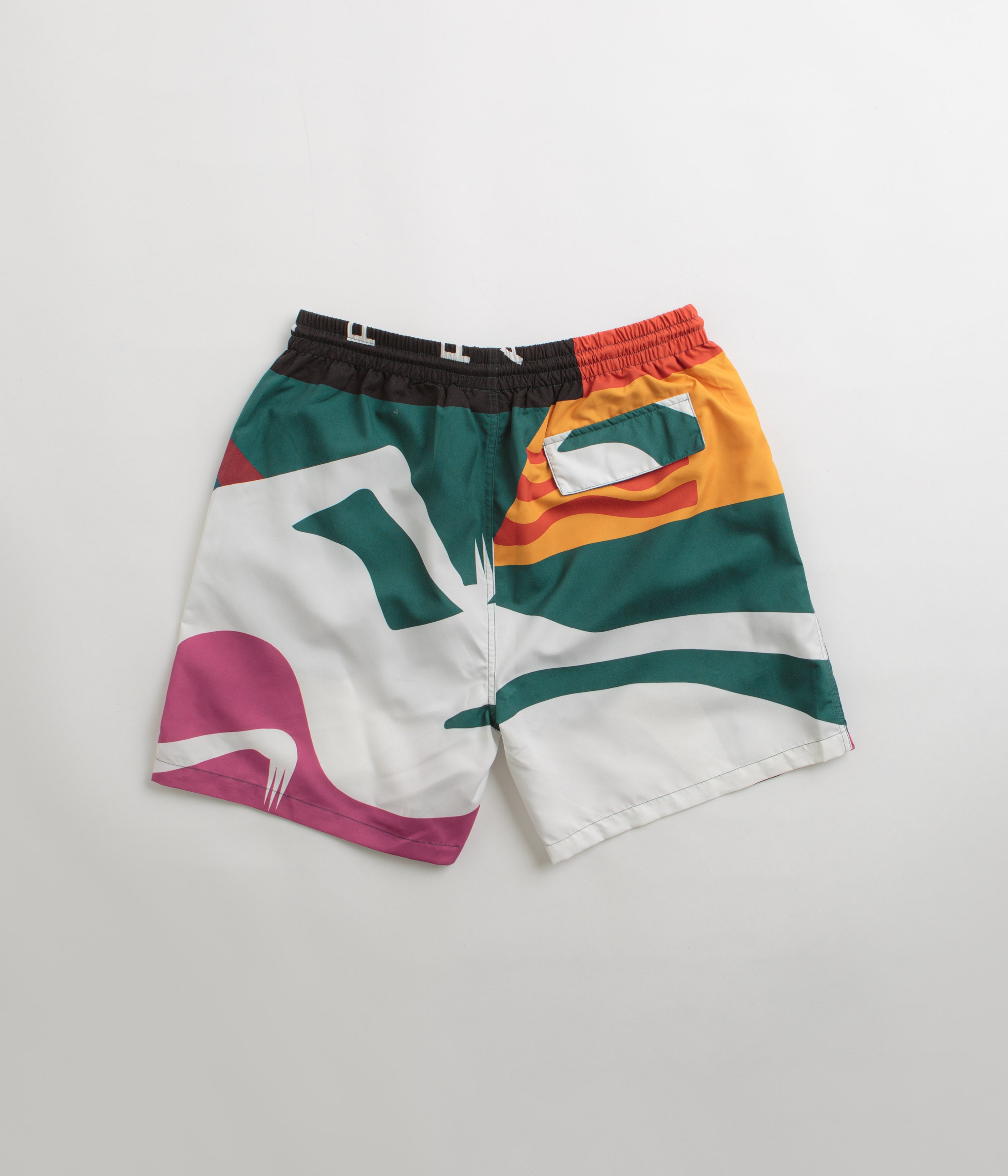 by Parra's Stunning White Multi - Pattern Swim Shorts