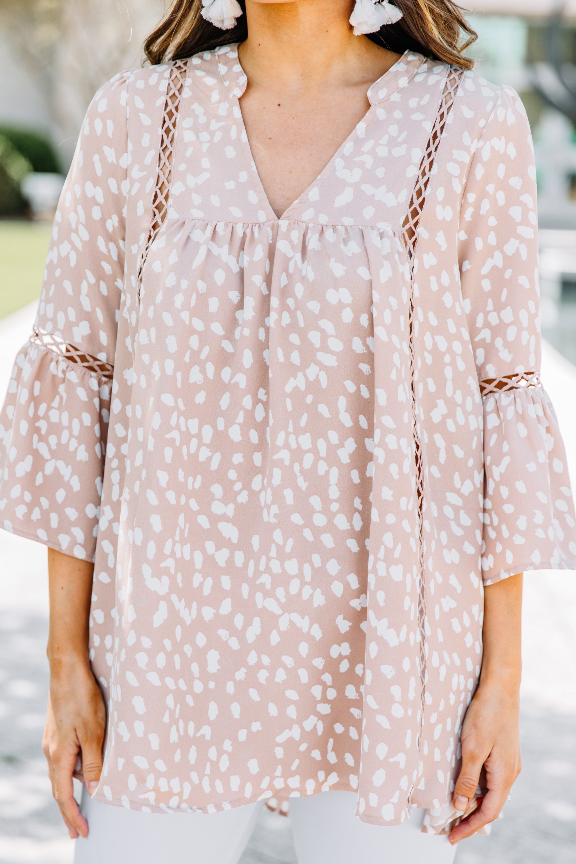 Joyful Leopard Print Crochet Spring Top