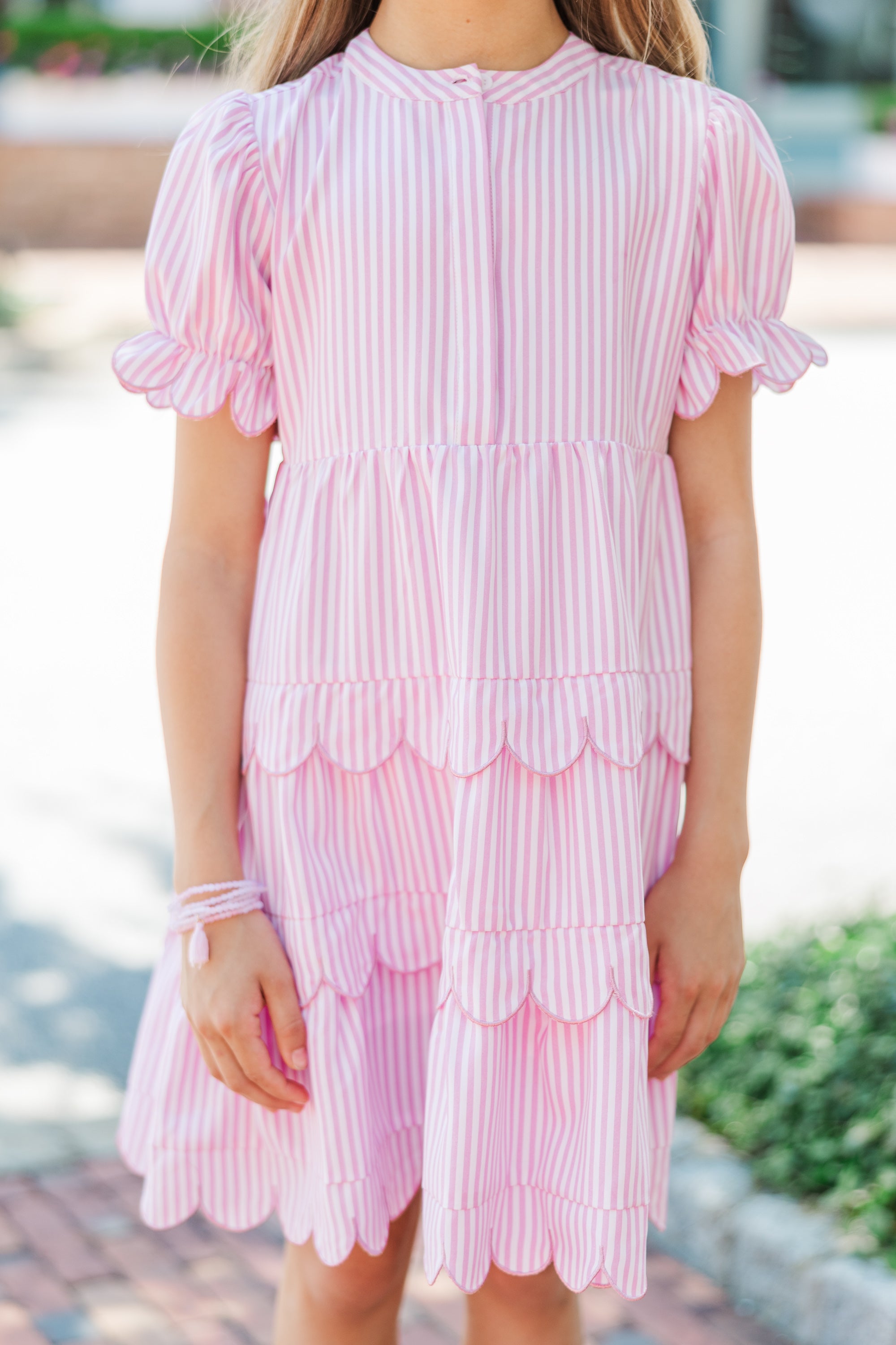 Gorgeous Girls' Pink Striped Perfect-Pair Dress