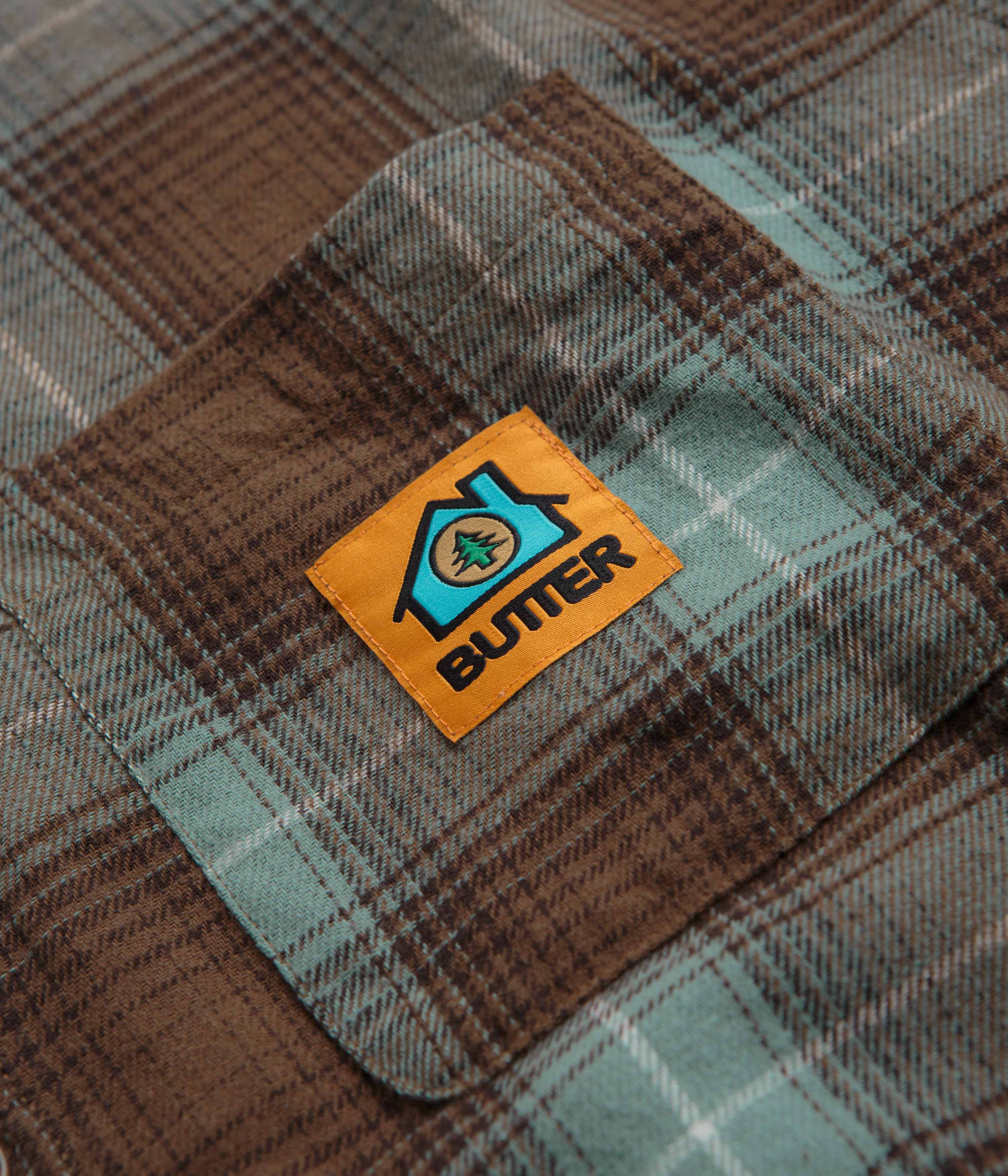 Butter Goods Appliance Plaid Shirt - Stunning Brown / Teal