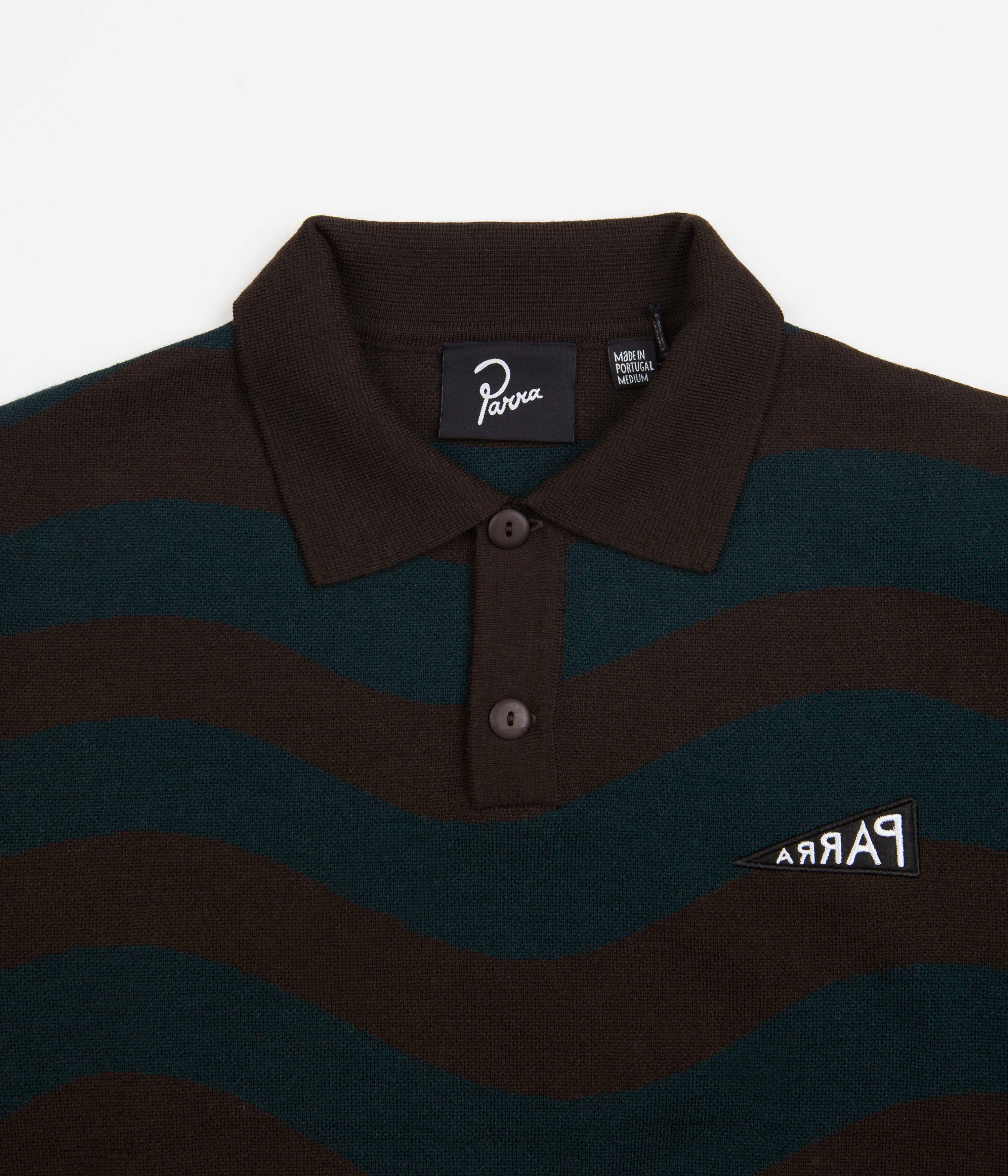 by Parra's One-of-a-Kind Weird Wave Knitted Sweatshirt in Chocolate - Grab Yours Now!