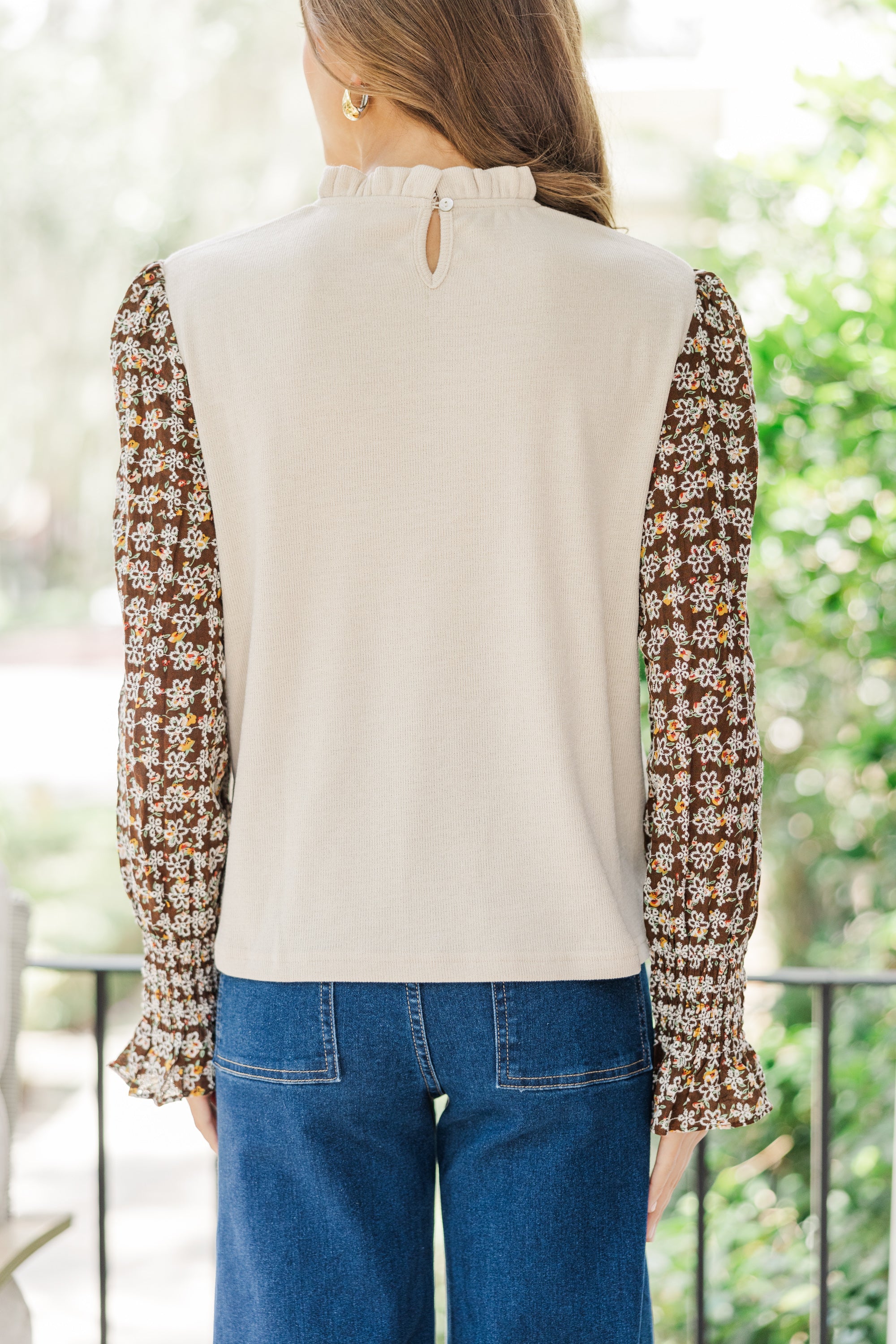 Joyful Cream Embroidered Blouse - Feel Happy Every Day!