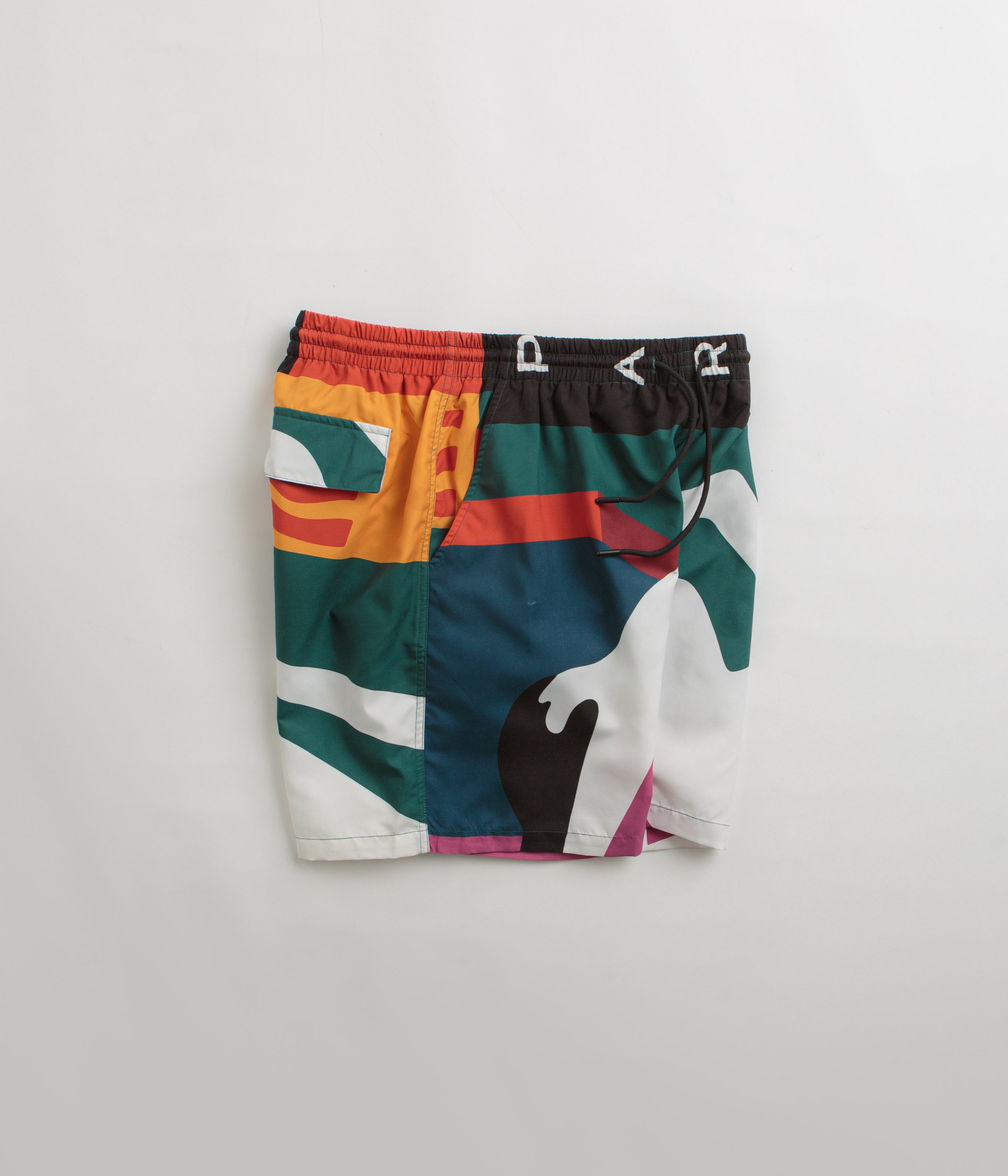 by Parra's Stunning White Multi - Pattern Swim Shorts