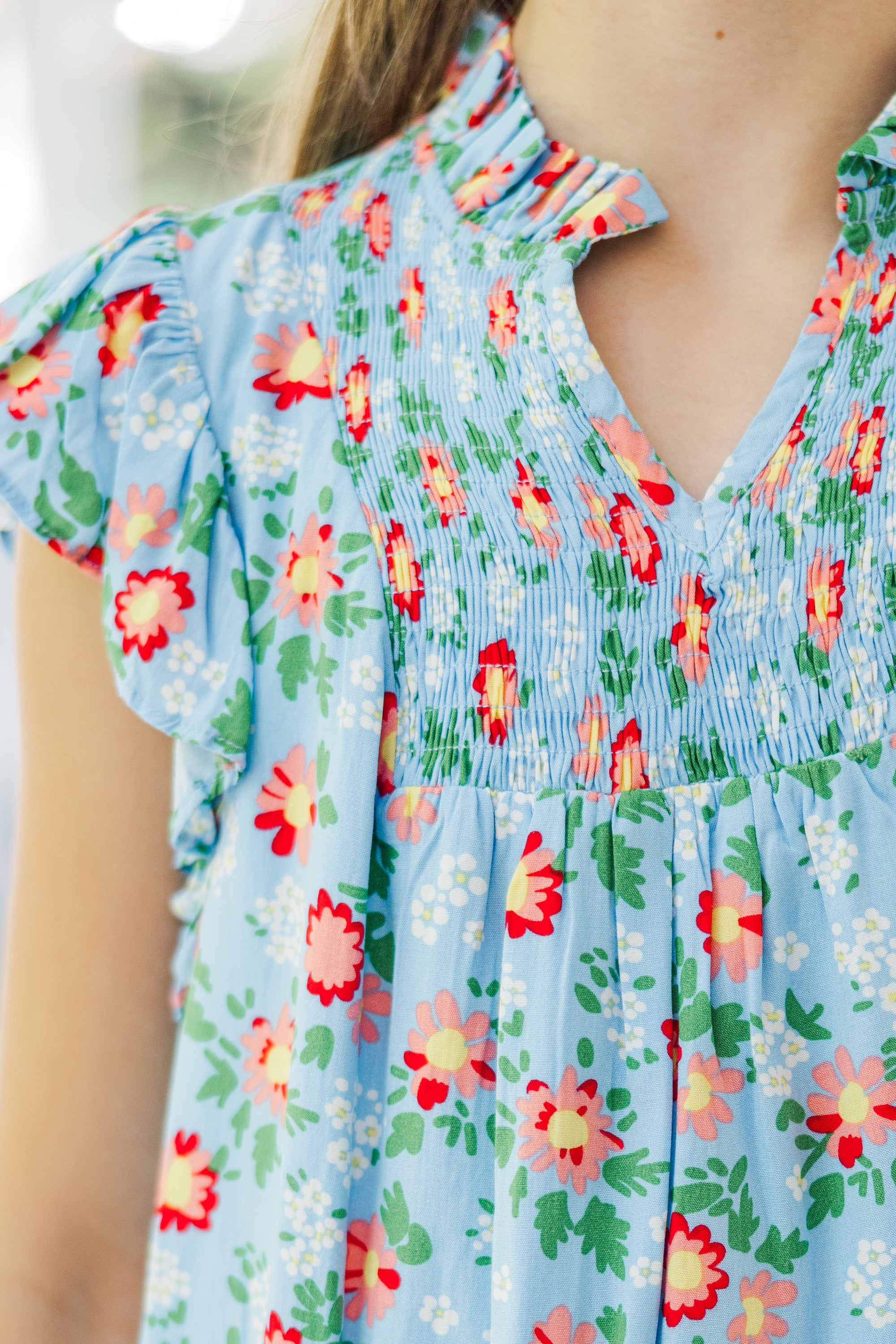 Irresistible Girls' Light Blue Floral Pick-and-Choose Blouse