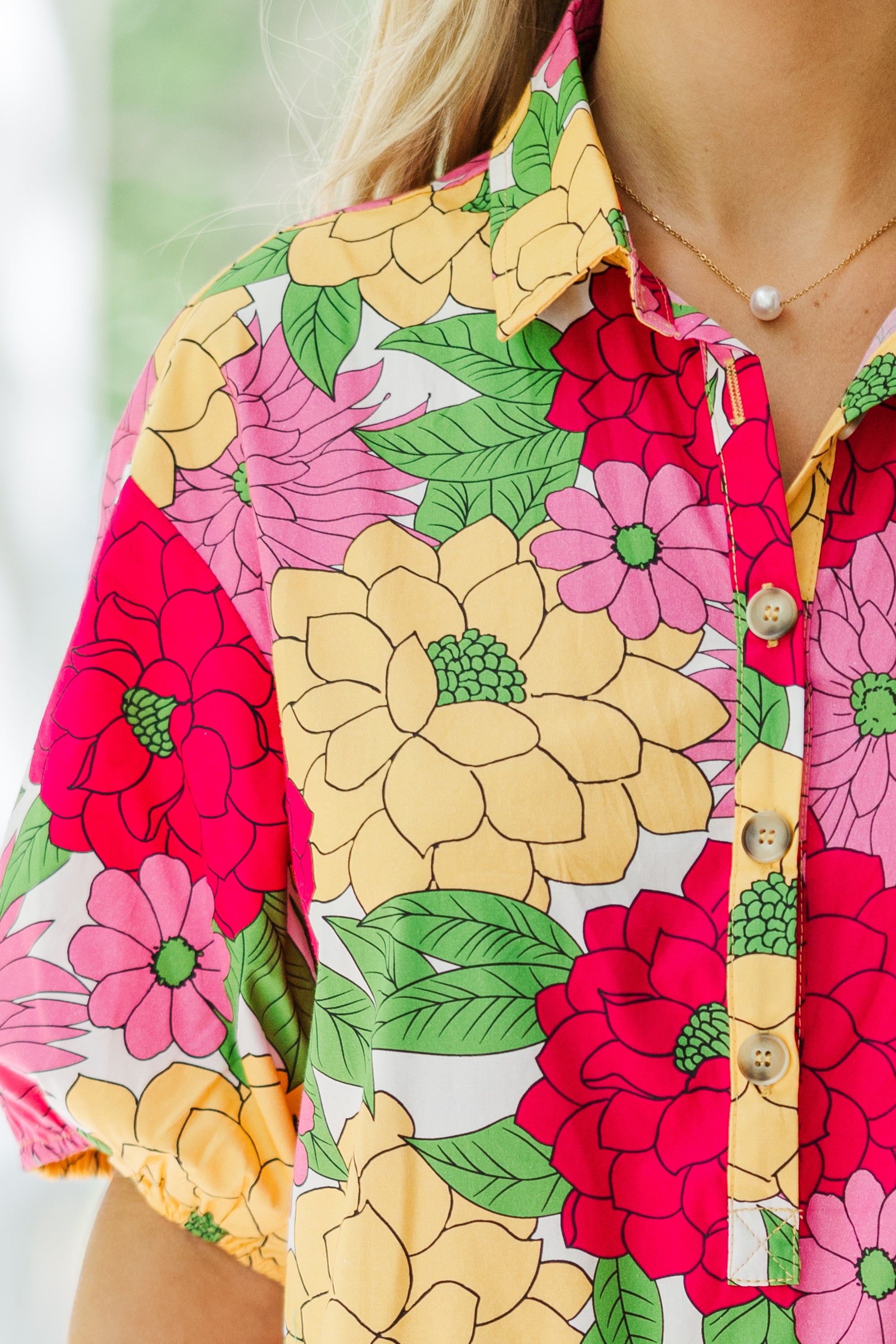 Fuchsia Pink Floral Bubble Dress: Back to Fashion
