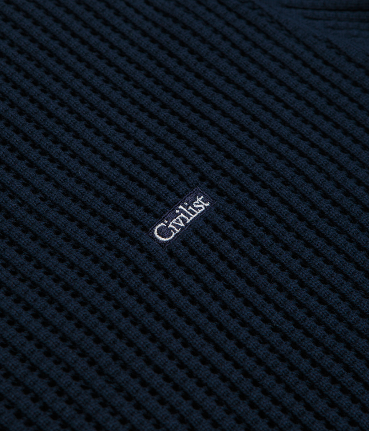Navy Civilist Loose Gauge Knit Sweatshirt - A Must - Have!