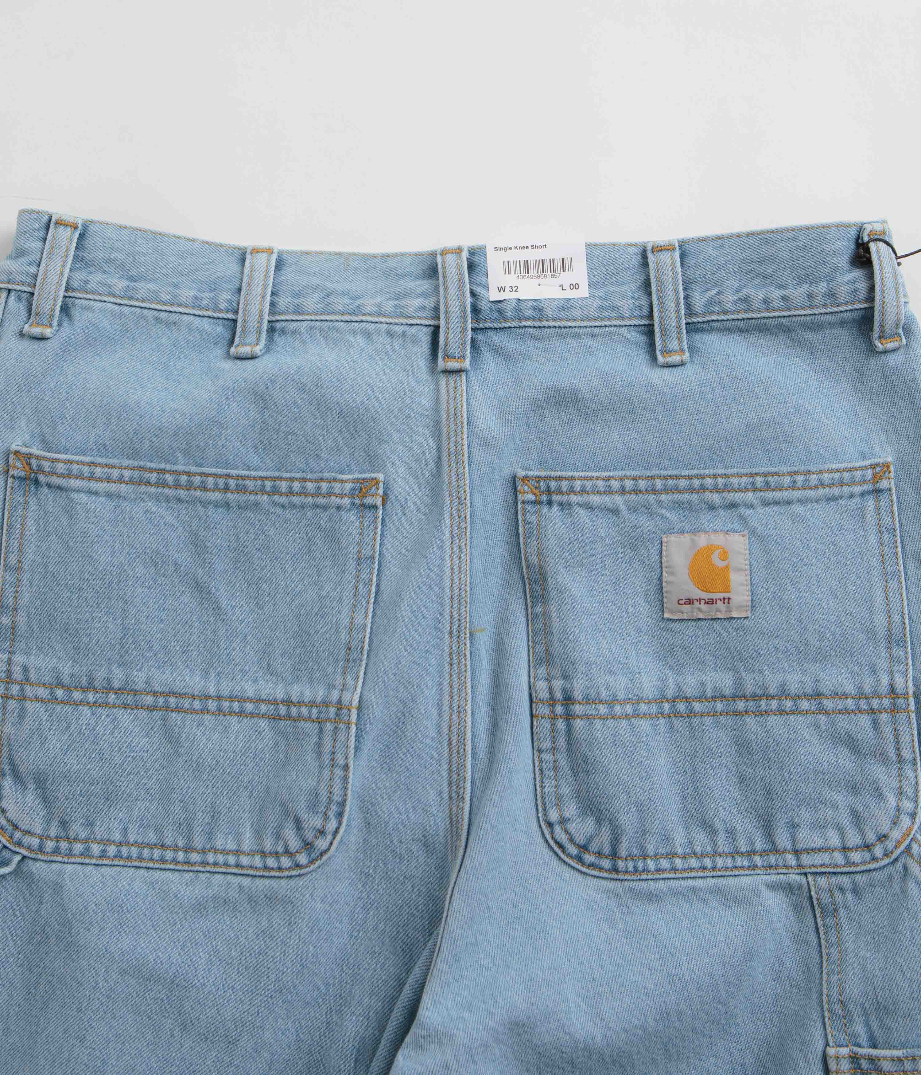 Carhartt Single Knee Shorts - Stunning Heavy Stone Bleached Blue