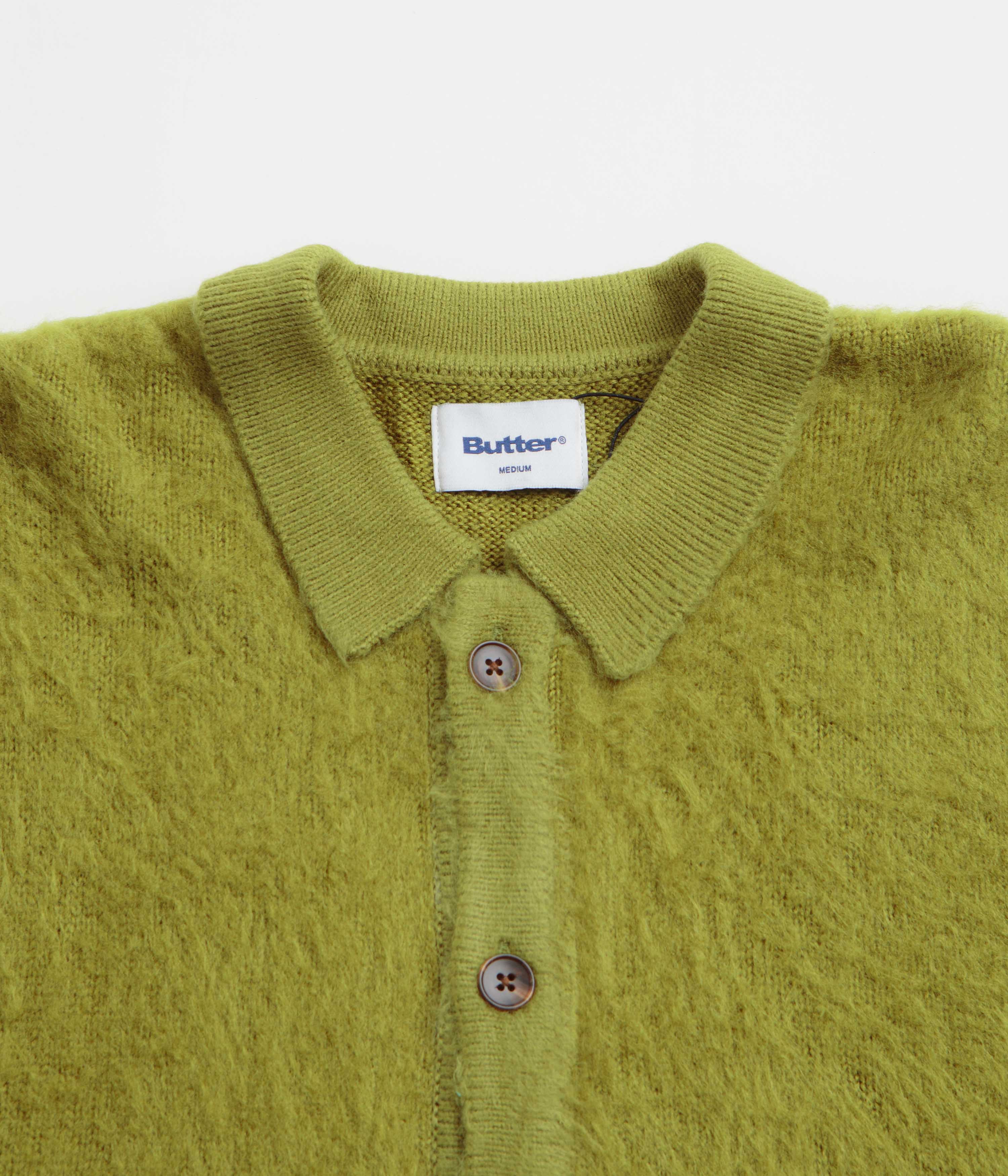 Butter Goods' Stunning Moss Mohair Button - Up Knitted Shirt