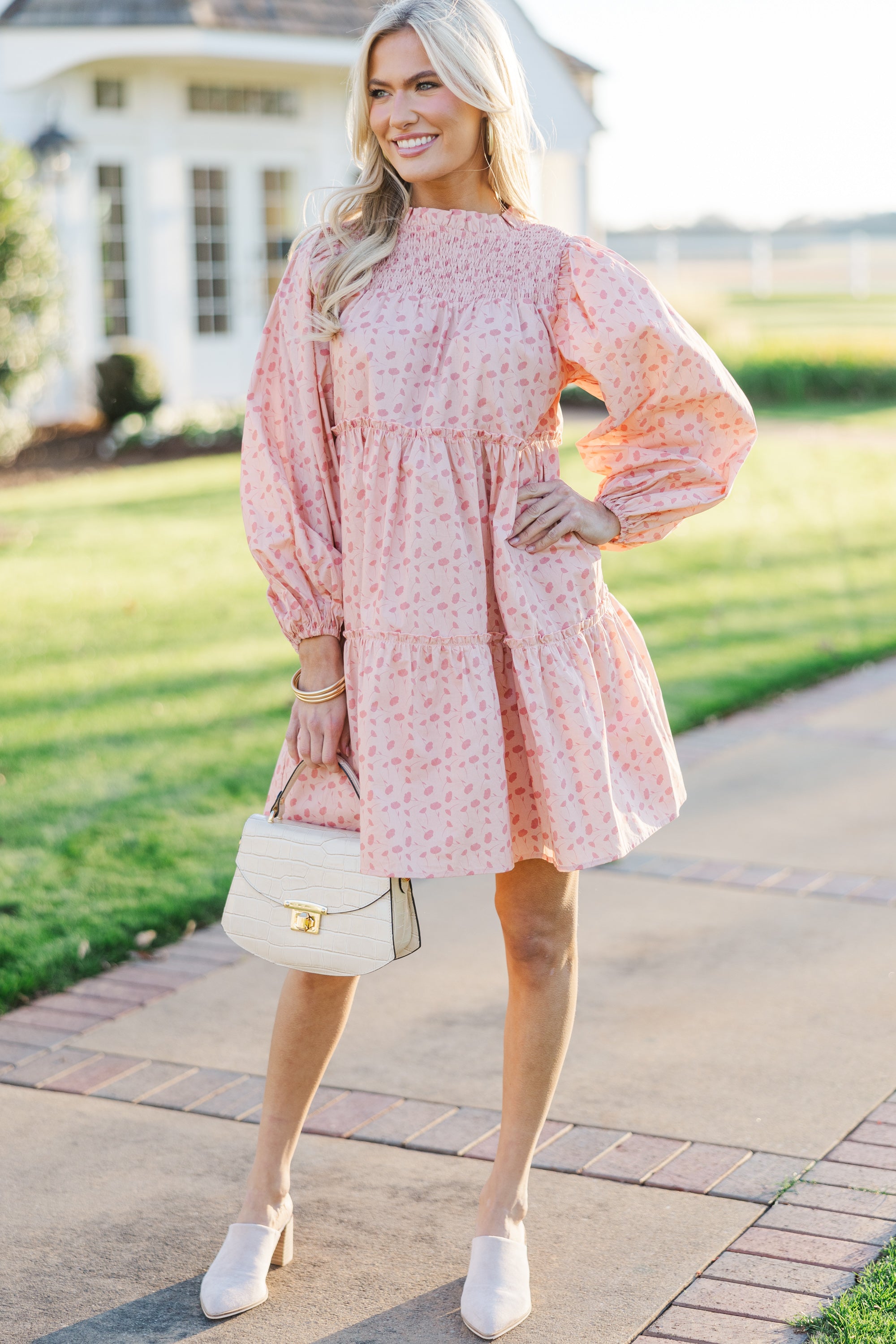 Be Your Best! Stunning Pink Floral Babydoll Dress