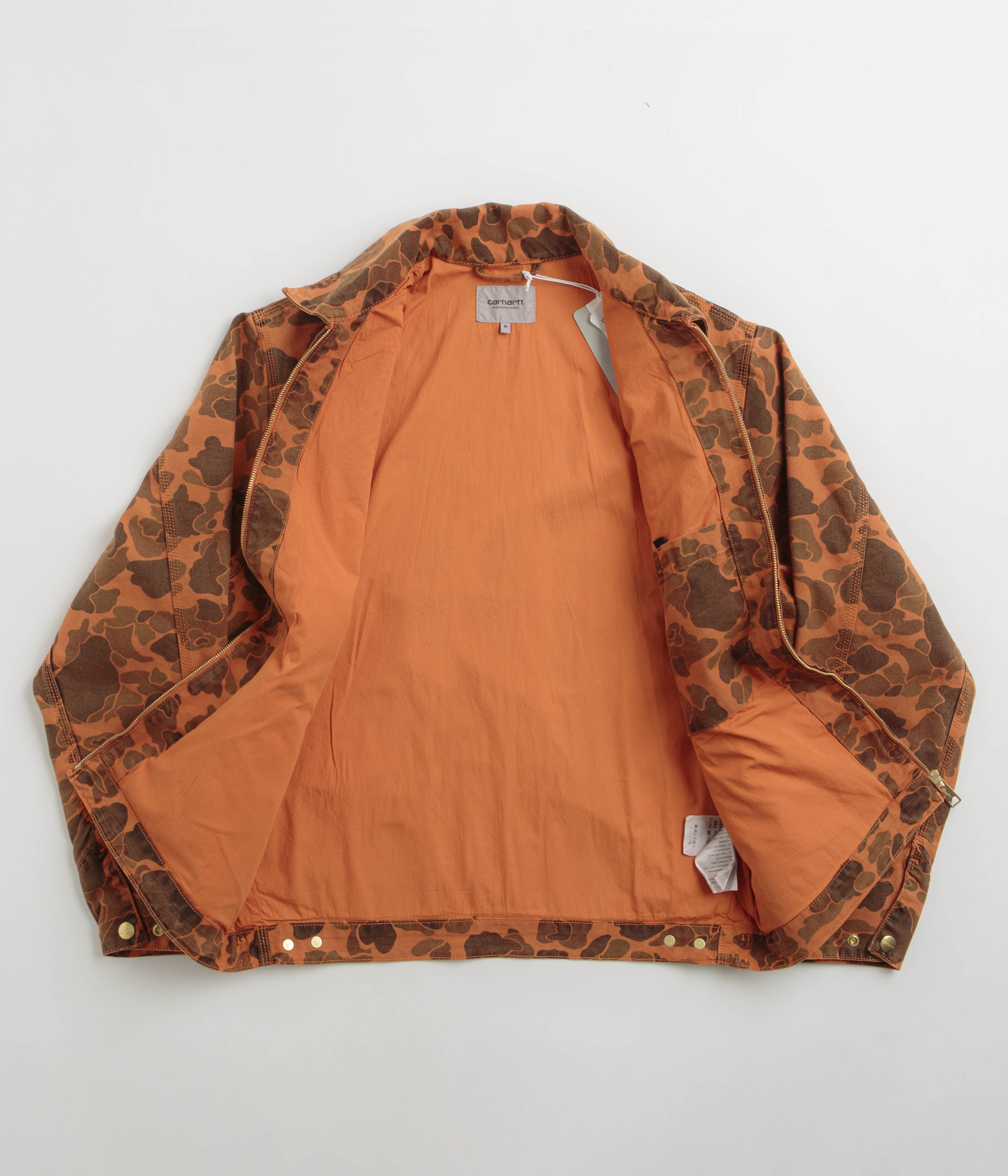 Carhartt Camo Green Turmeric Detroit Duck Jacket - A Must-Have Workwear!