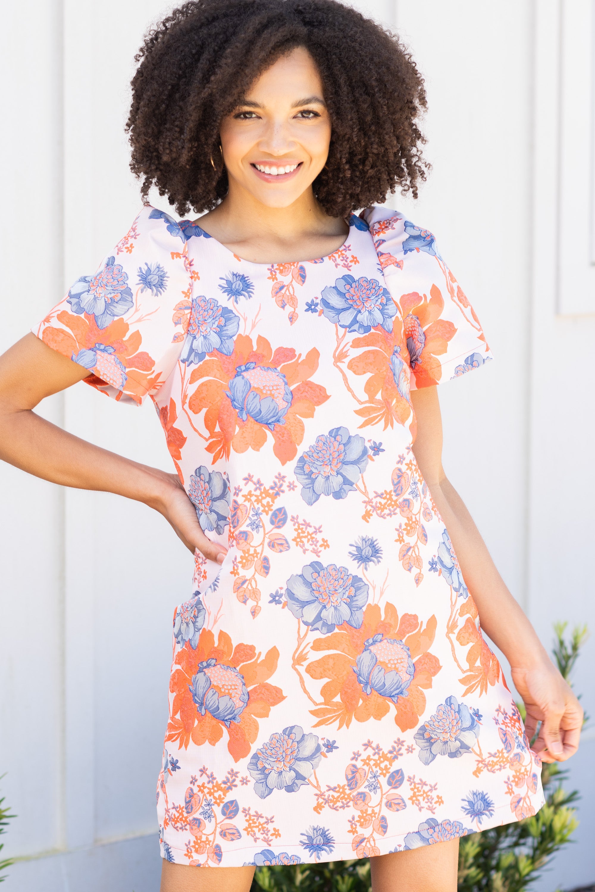 Stunning Neon Orange Floral Dress - A Must - Have!