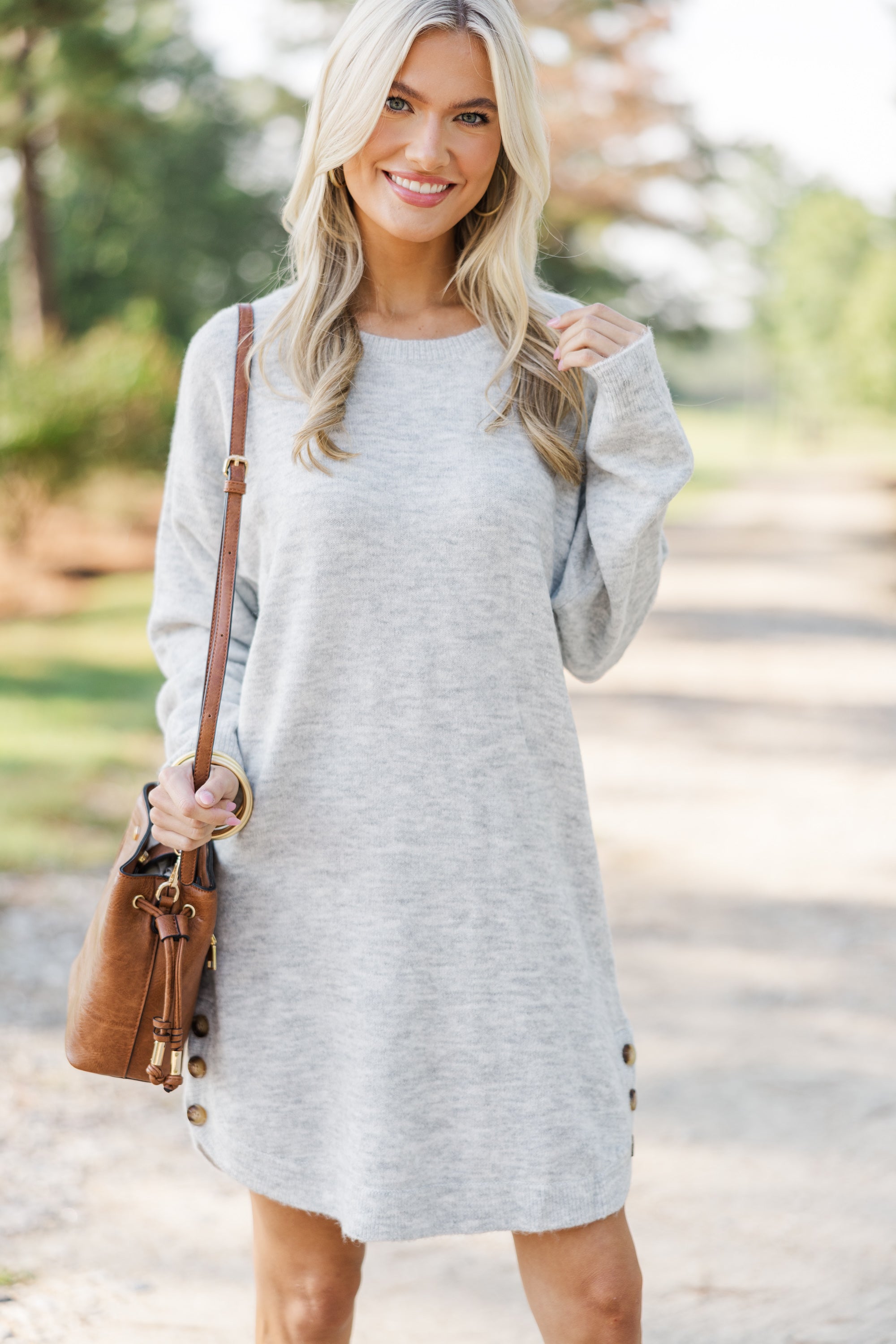 Feel Your Absolute Best in This Heather Gray Sweater Dress